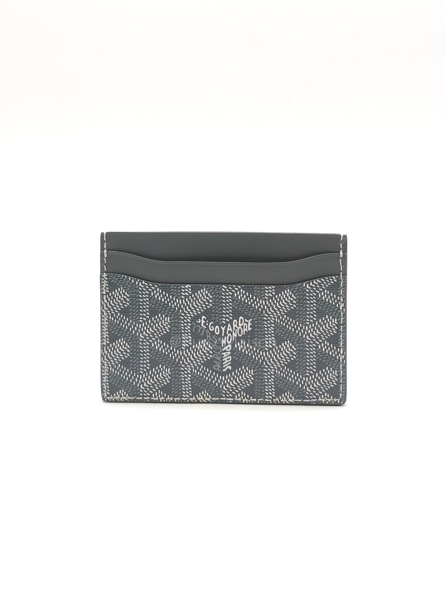 Saint Sulpice Card Holder in Gray Goyardine Canvas