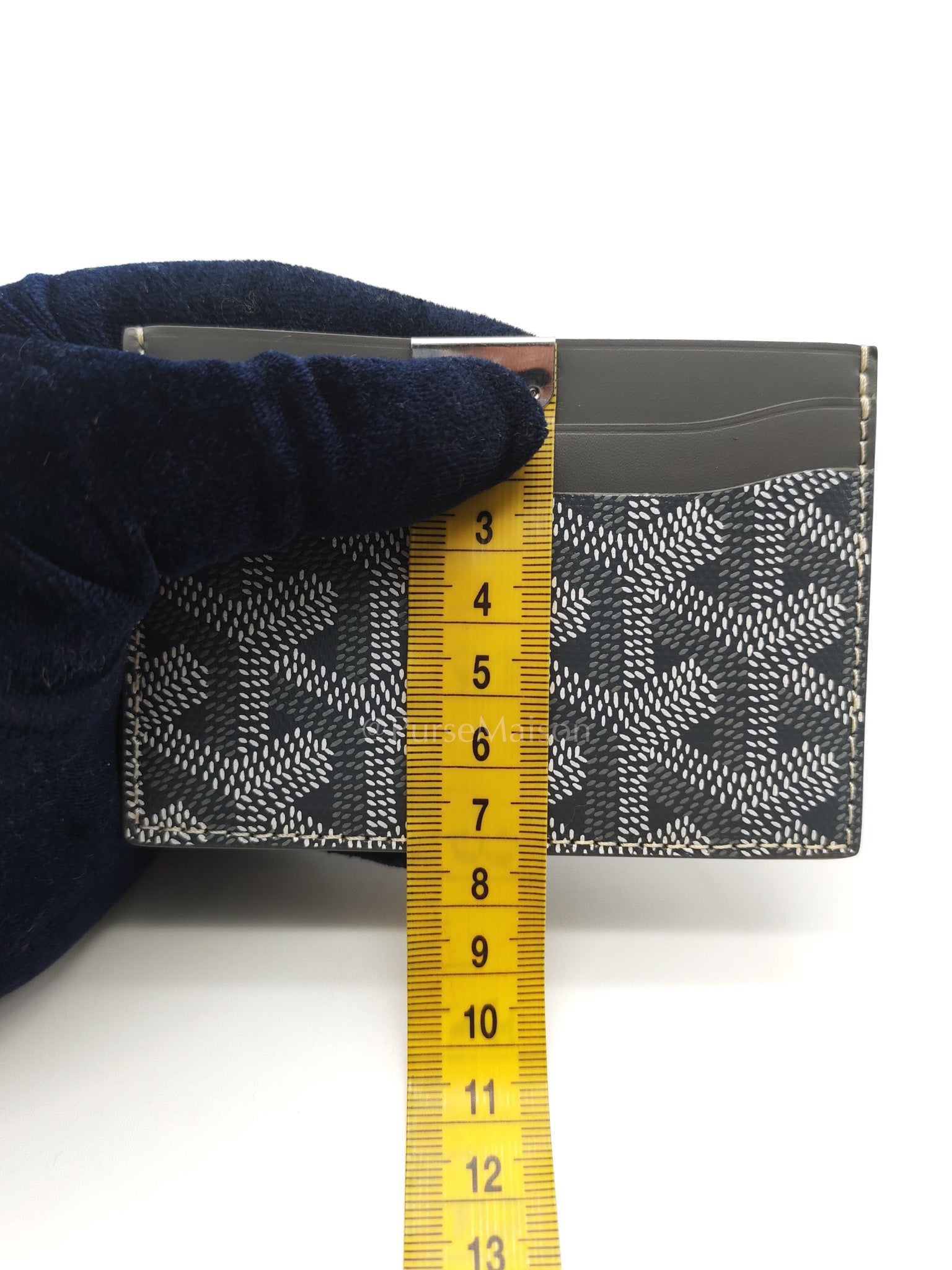Saint Sulpice Card Holder in Gray Goyardine Canvas