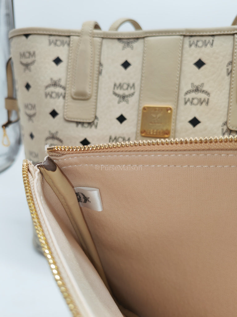 Liz Reversible Beige Shopping Tote Bag | Purse Maison Luxury Bags Shop