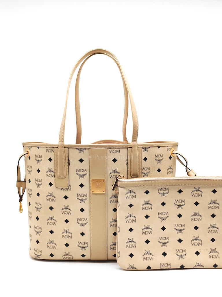 Liz Reversible Beige Shopping Tote Bag | Purse Maison Luxury Bags Shop