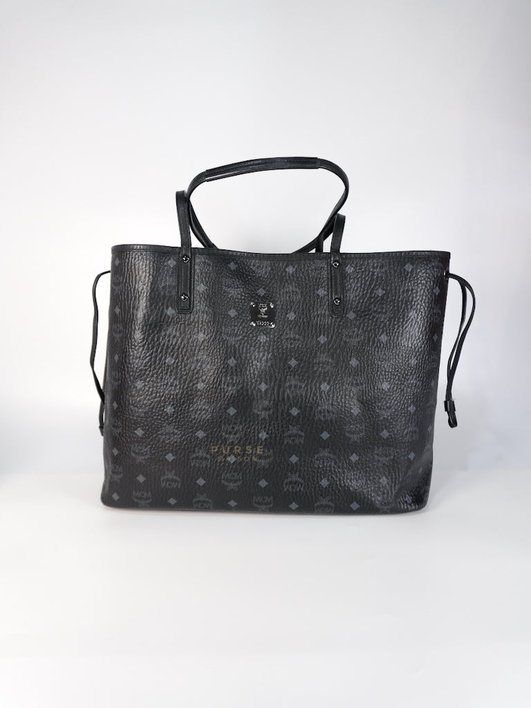 Liz Visetos Reversible Shopper Tote Bag Black | Purse Maison Luxury Bags Shop