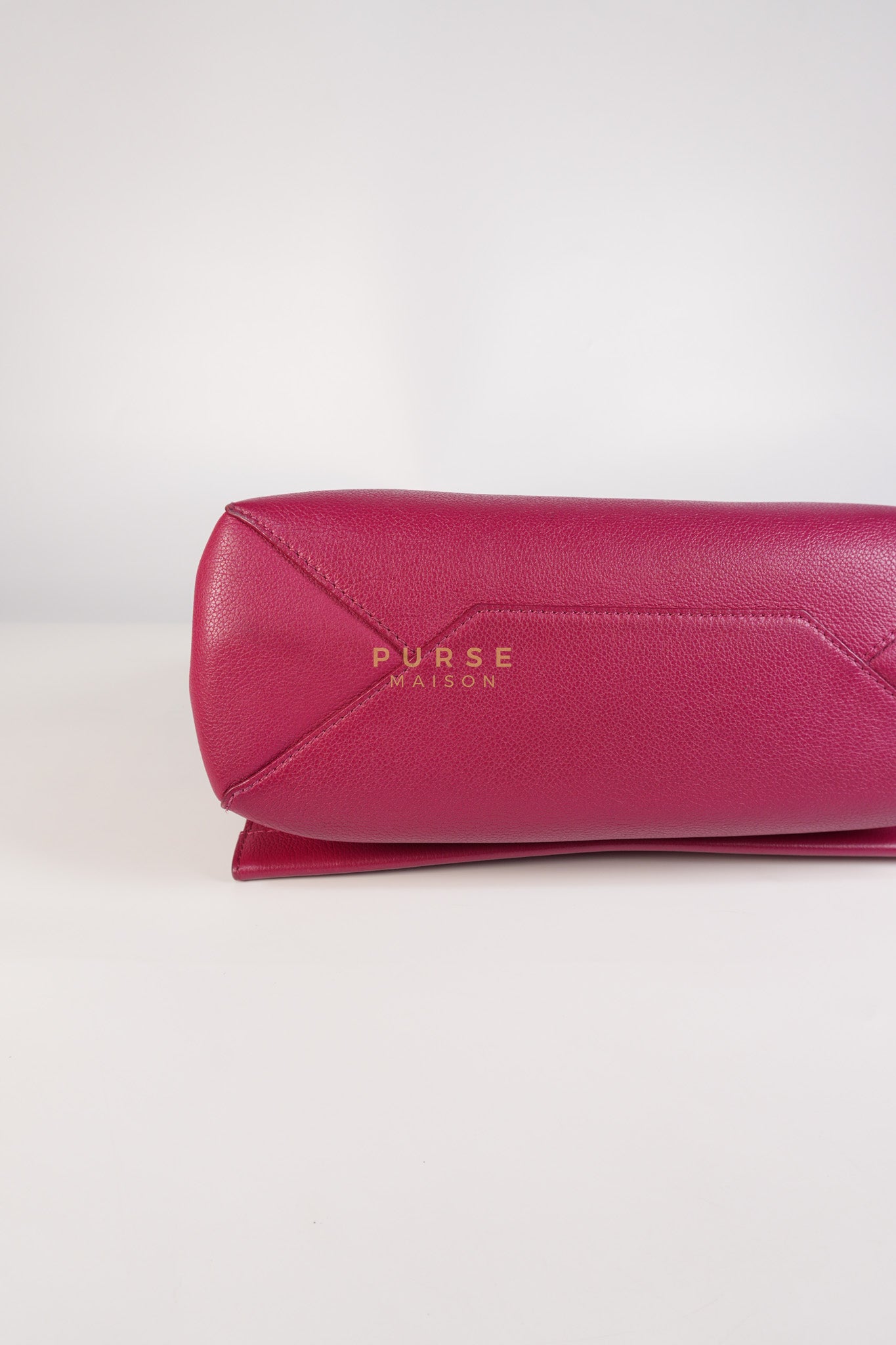 Lock Me II Top Handle Bag in Fuchsia Pink Calfskin Leather & Silver Hardware (Date Code: FL2165) | Purse Maison Luxury Bags Shop