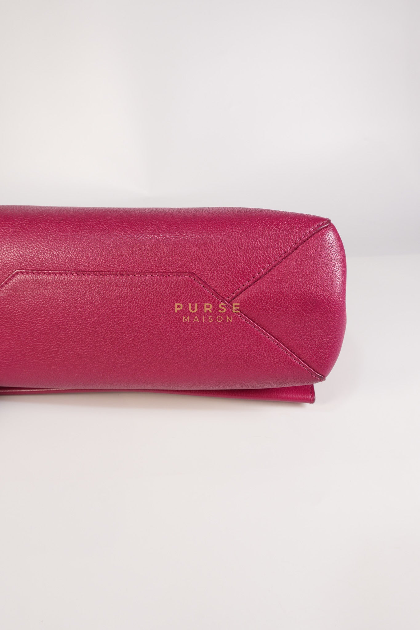 Lock Me II Top Handle Bag in Fuchsia Pink Calfskin Leather & Silver Hardware (Date Code: FL2165) | Purse Maison Luxury Bags Shop
