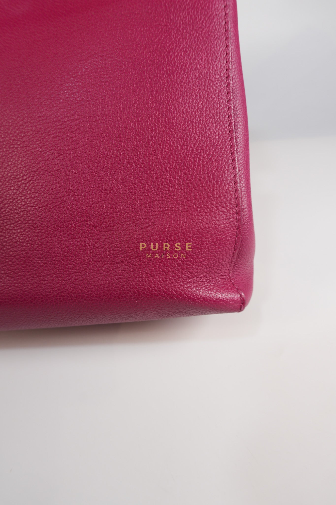 Lock Me II Top Handle Bag in Fuchsia Pink Calfskin Leather & Silver Hardware (Date Code: FL2165) | Purse Maison Luxury Bags Shop