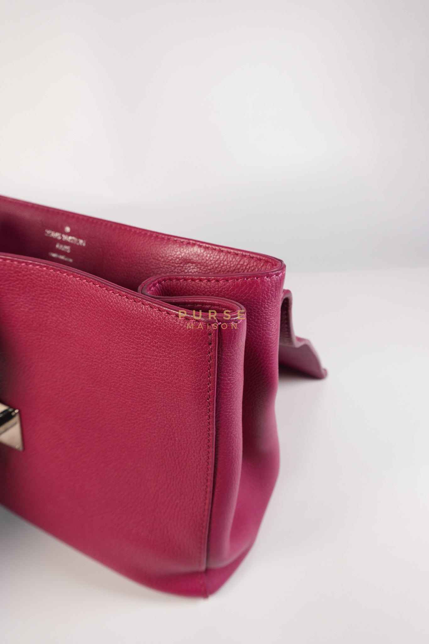 Lock Me II Top Handle Bag in Fuchsia Pink Calfskin Leather & Silver Hardware (Date Code: FL2165) | Purse Maison Luxury Bags Shop