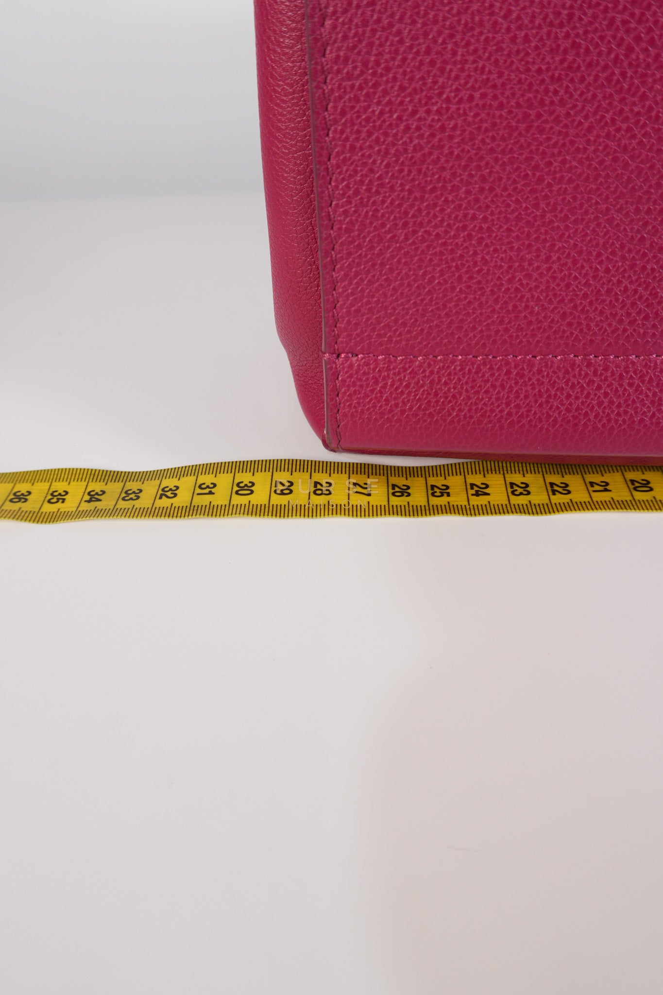 Lock Me II Top Handle Bag in Fuchsia Pink Calfskin Leather & Silver Hardware (Date Code: FL2165) | Purse Maison Luxury Bags Shop