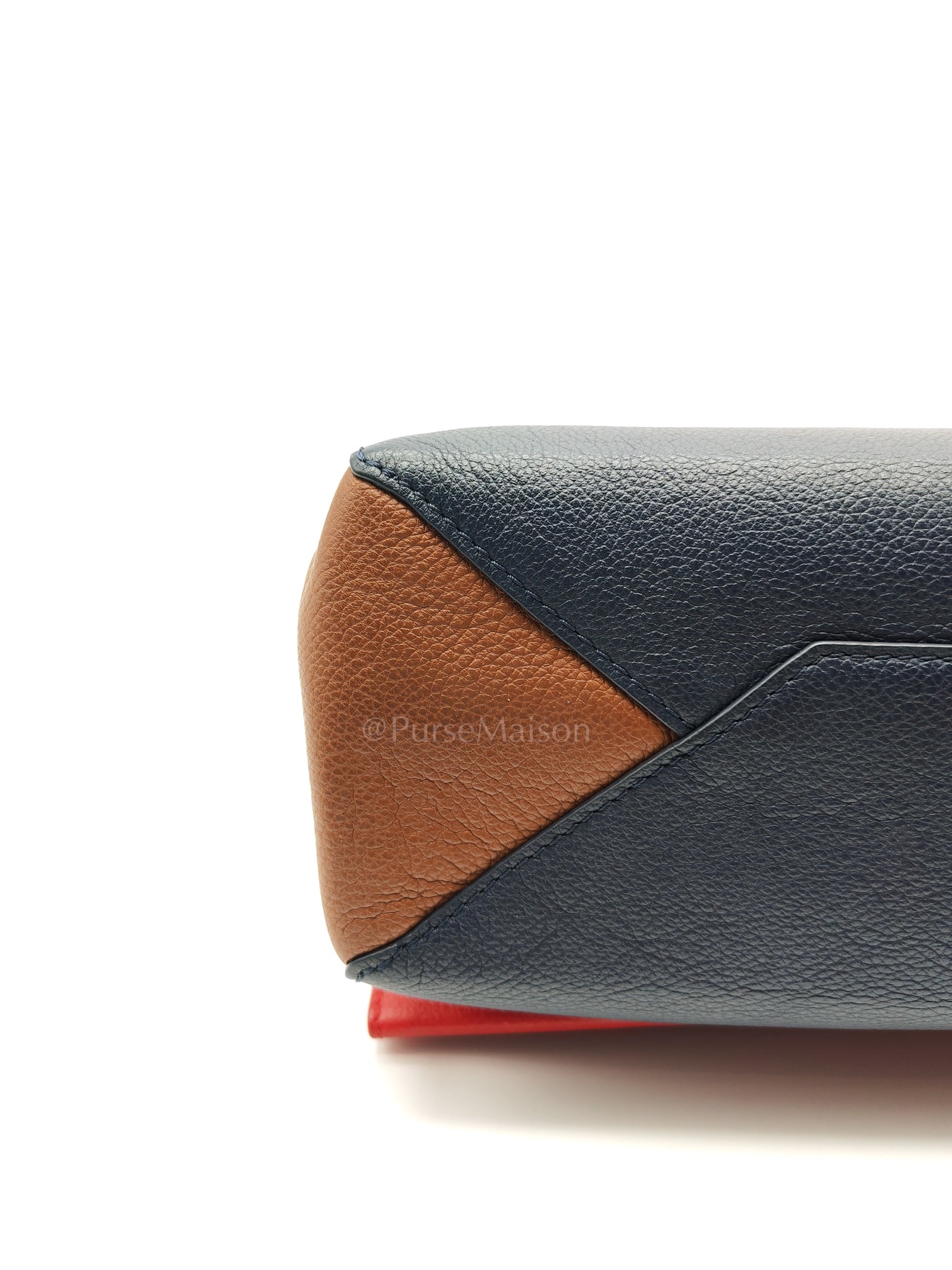 LockMe II 2 Way Handbag Red/Brown/Navy Silver Hardware (Microchip) | Purse Maison Luxury Bags Shop