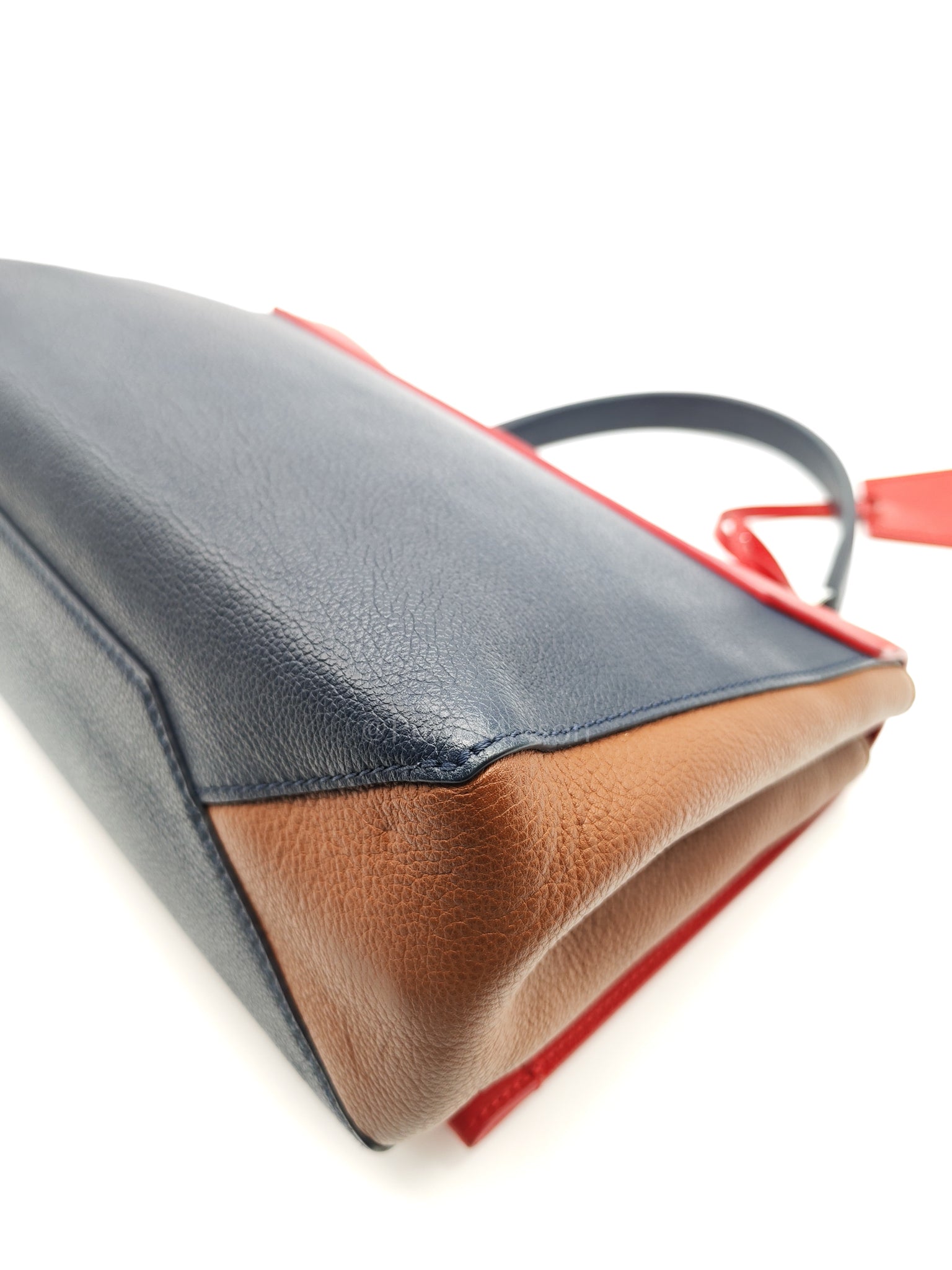 LockMe II 2 Way Handbag Red/Brown/Navy Silver Hardware (Microchip) | Purse Maison Luxury Bags Shop