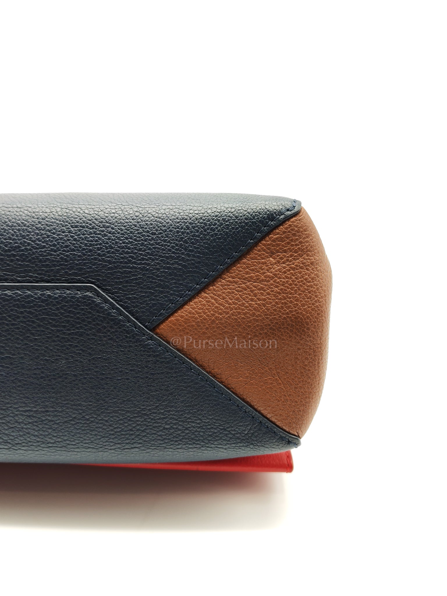 LockMe II 2 Way Handbag Red/Brown/Navy Silver Hardware (Microchip) | Purse Maison Luxury Bags Shop