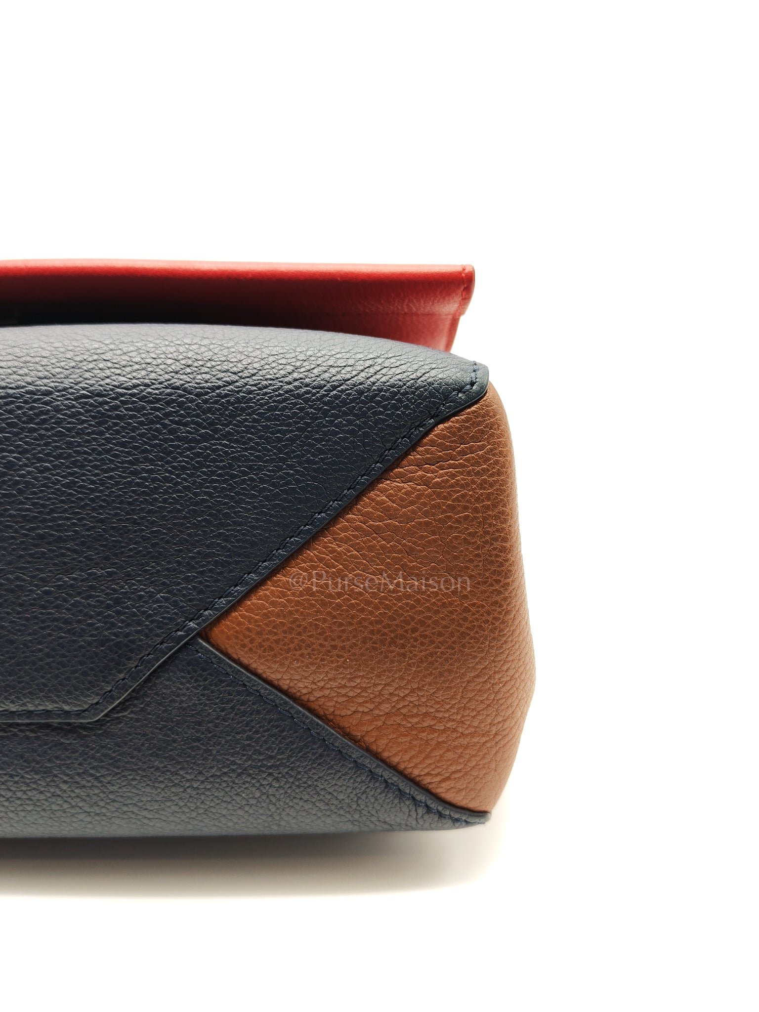 LockMe II 2 Way Handbag Red/Brown/Navy Silver Hardware (Microchip) | Purse Maison Luxury Bags Shop