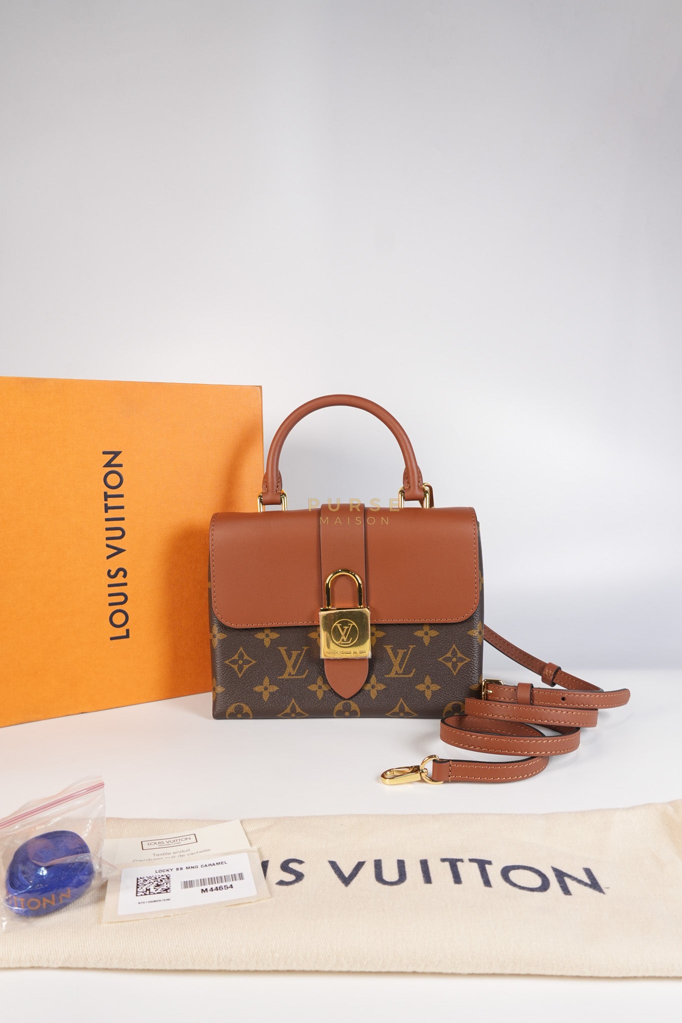 Locky BB Monogram Canvas and Smooth Brown Leather (Microchip) | Purse Maison Luxury Bags Shop