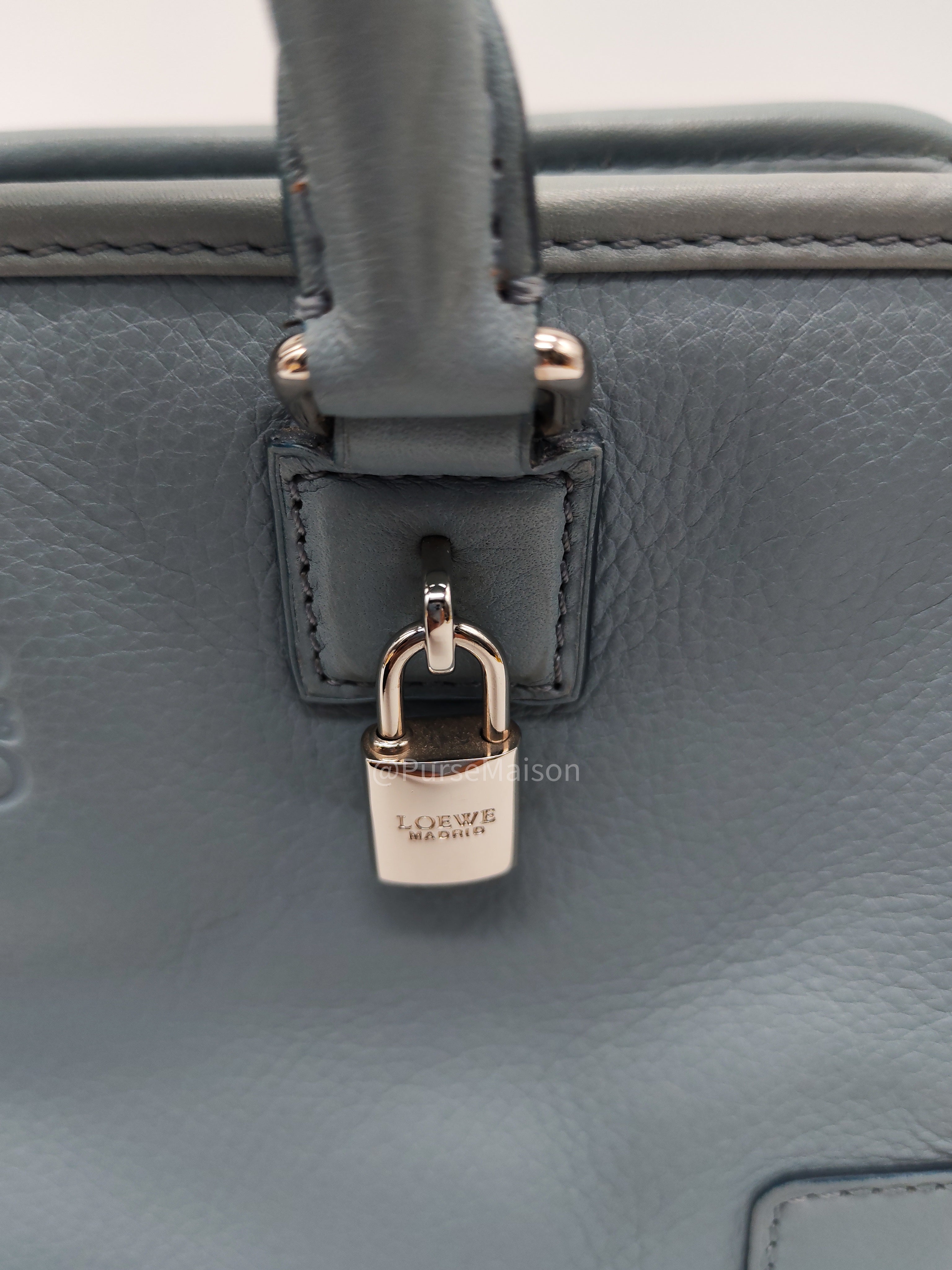 Loewe Amazon Small Stone Blue Soft Graine Calfskin Leather Shoulder Bag | Purse Maison Luxury Bags Shop