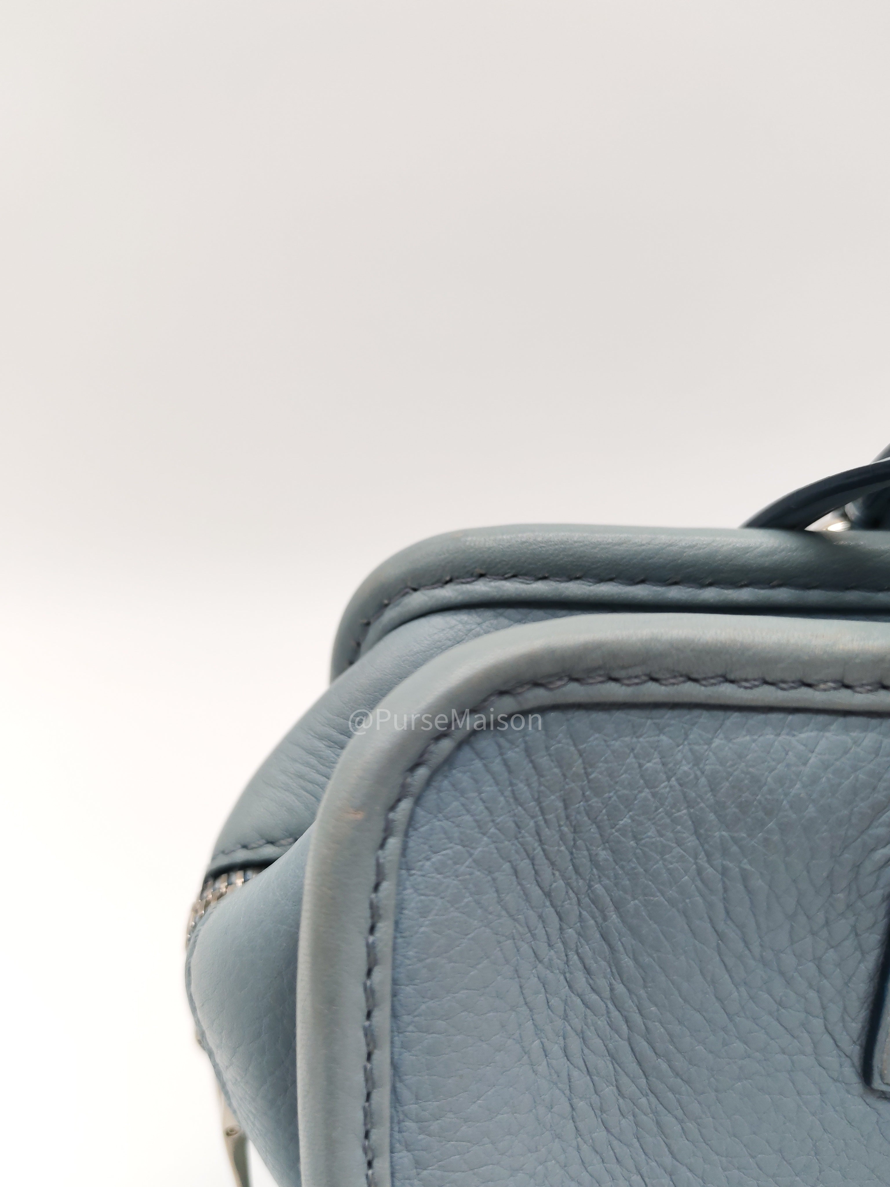 Loewe Amazon Small Stone Blue Soft Graine Calfskin Leather Shoulder Bag | Purse Maison Luxury Bags Shop
