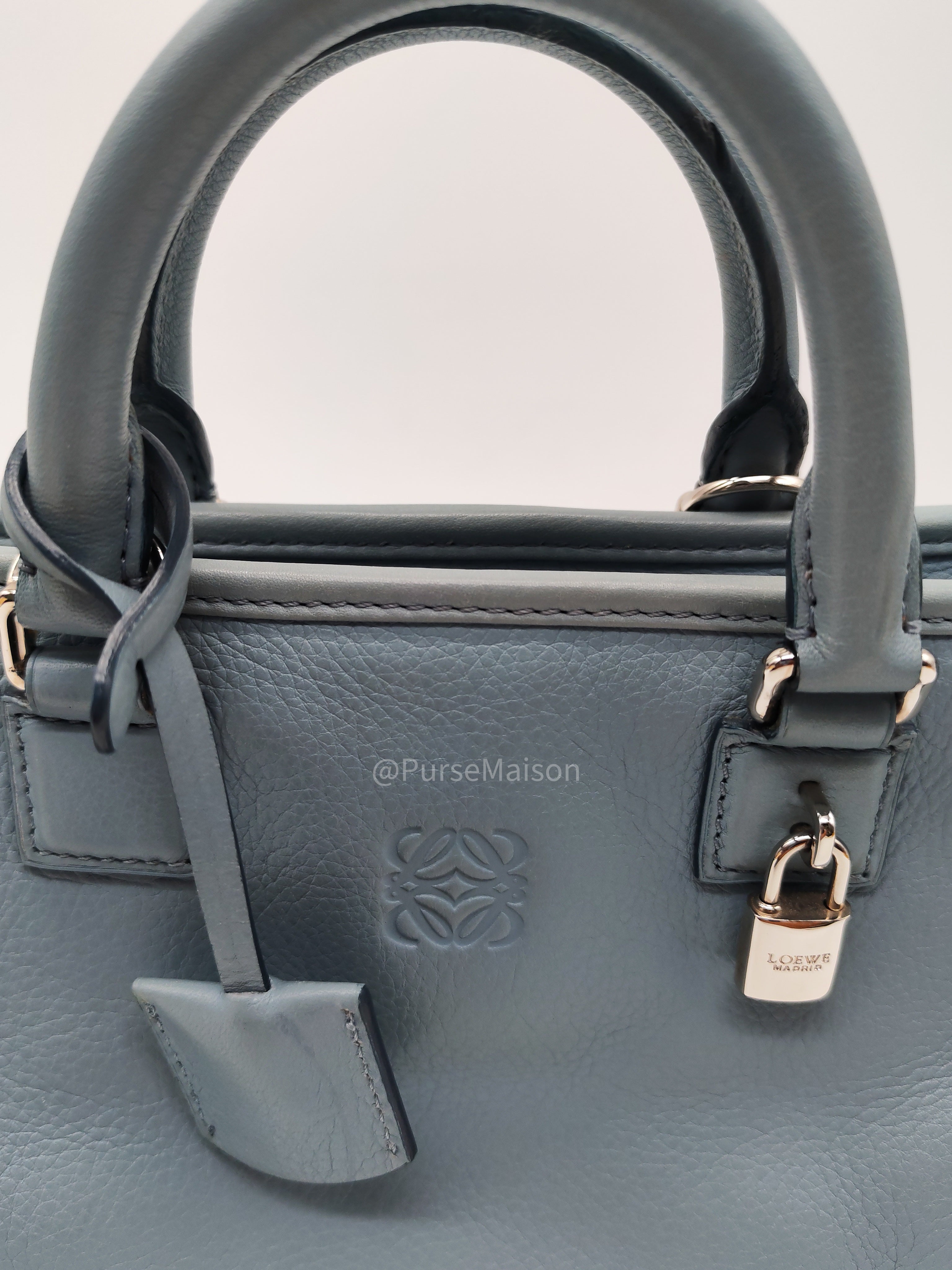 Loewe Amazon Small Stone Blue Soft Graine Calfskin Leather Shoulder Bag | Purse Maison Luxury Bags Shop