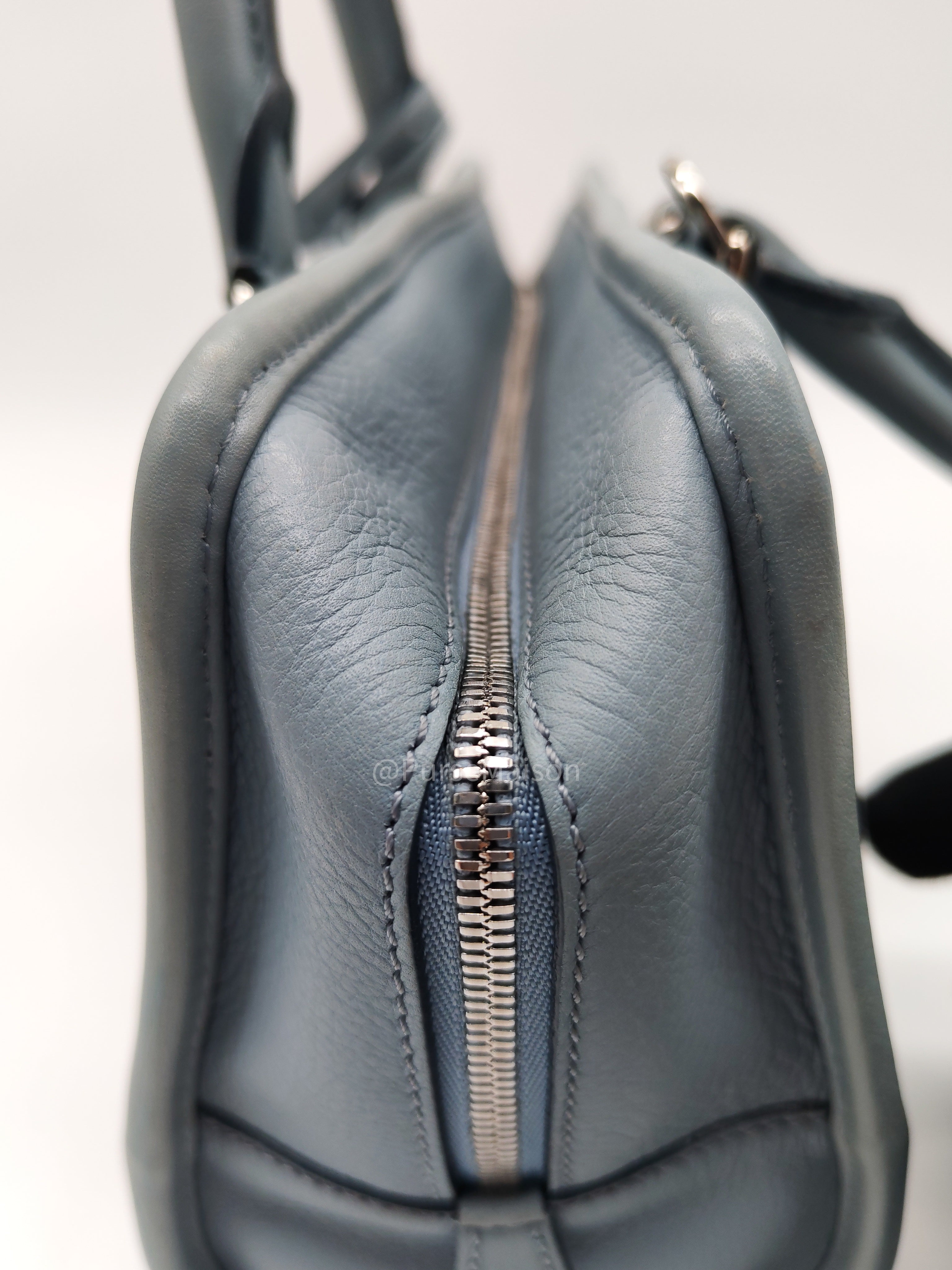 Loewe Amazon Small Stone Blue Soft Graine Calfskin Leather Shoulder Bag | Purse Maison Luxury Bags Shop