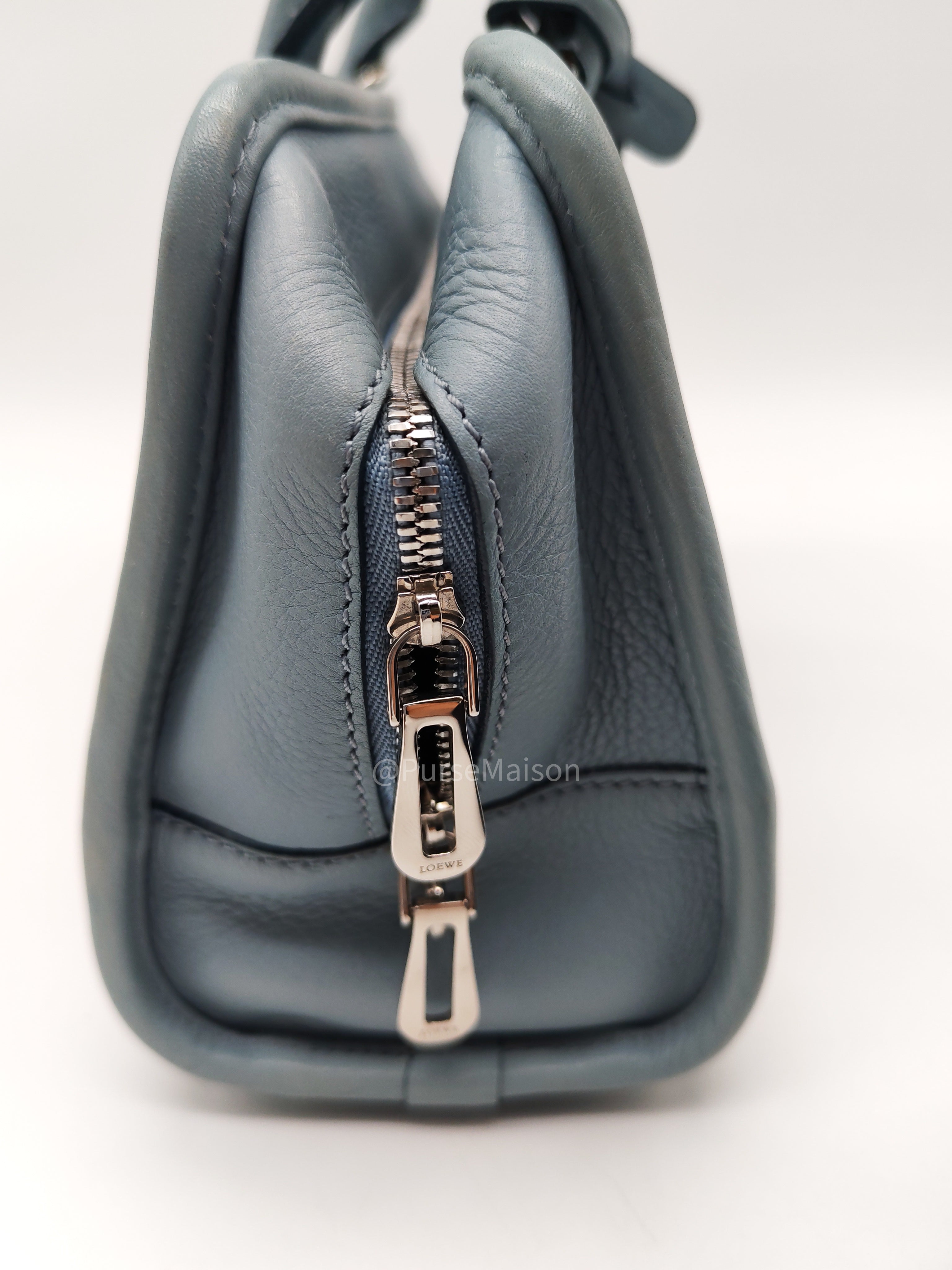 Loewe Amazon Small Stone Blue Soft Graine Calfskin Leather Shoulder Bag | Purse Maison Luxury Bags Shop