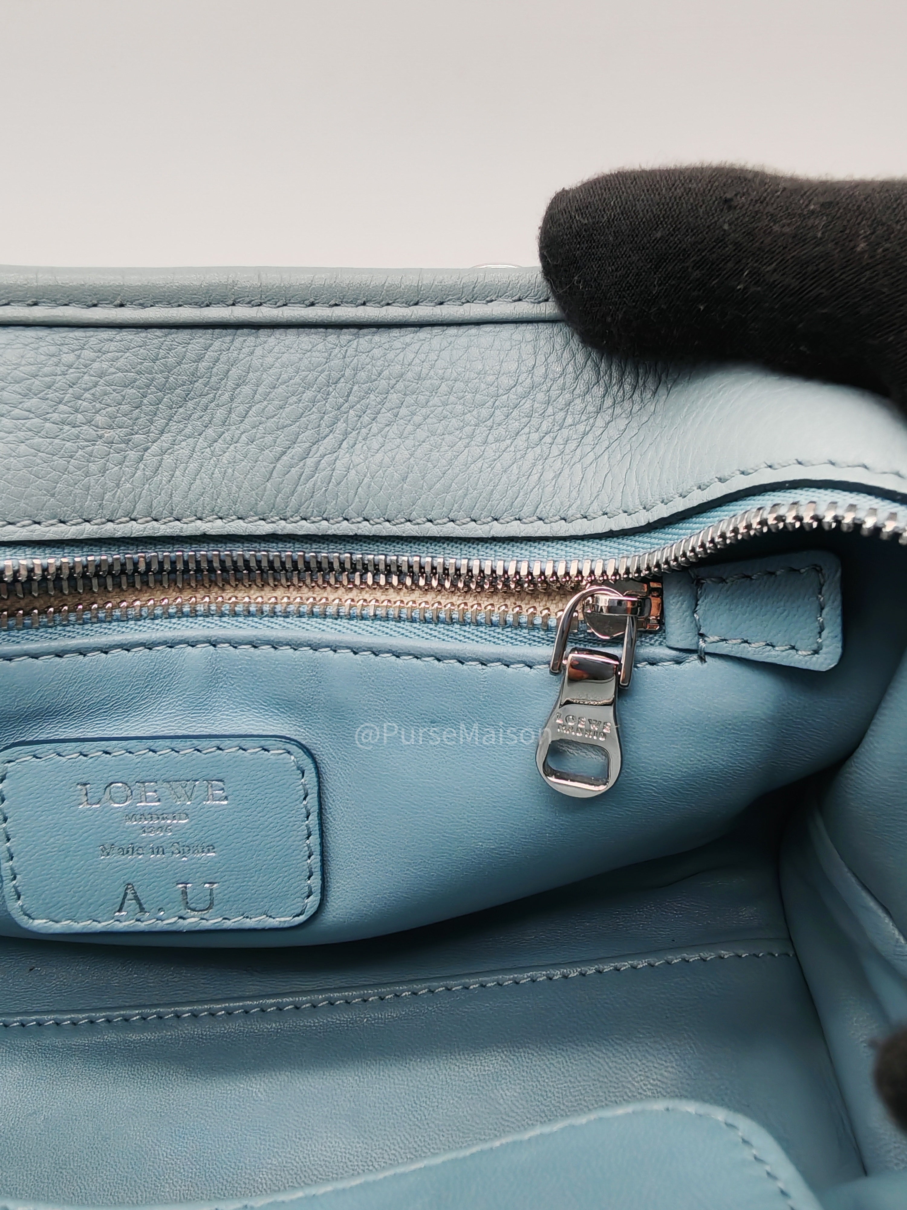 Loewe Amazon Small Stone Blue Soft Graine Calfskin Leather Shoulder Bag | Purse Maison Luxury Bags Shop