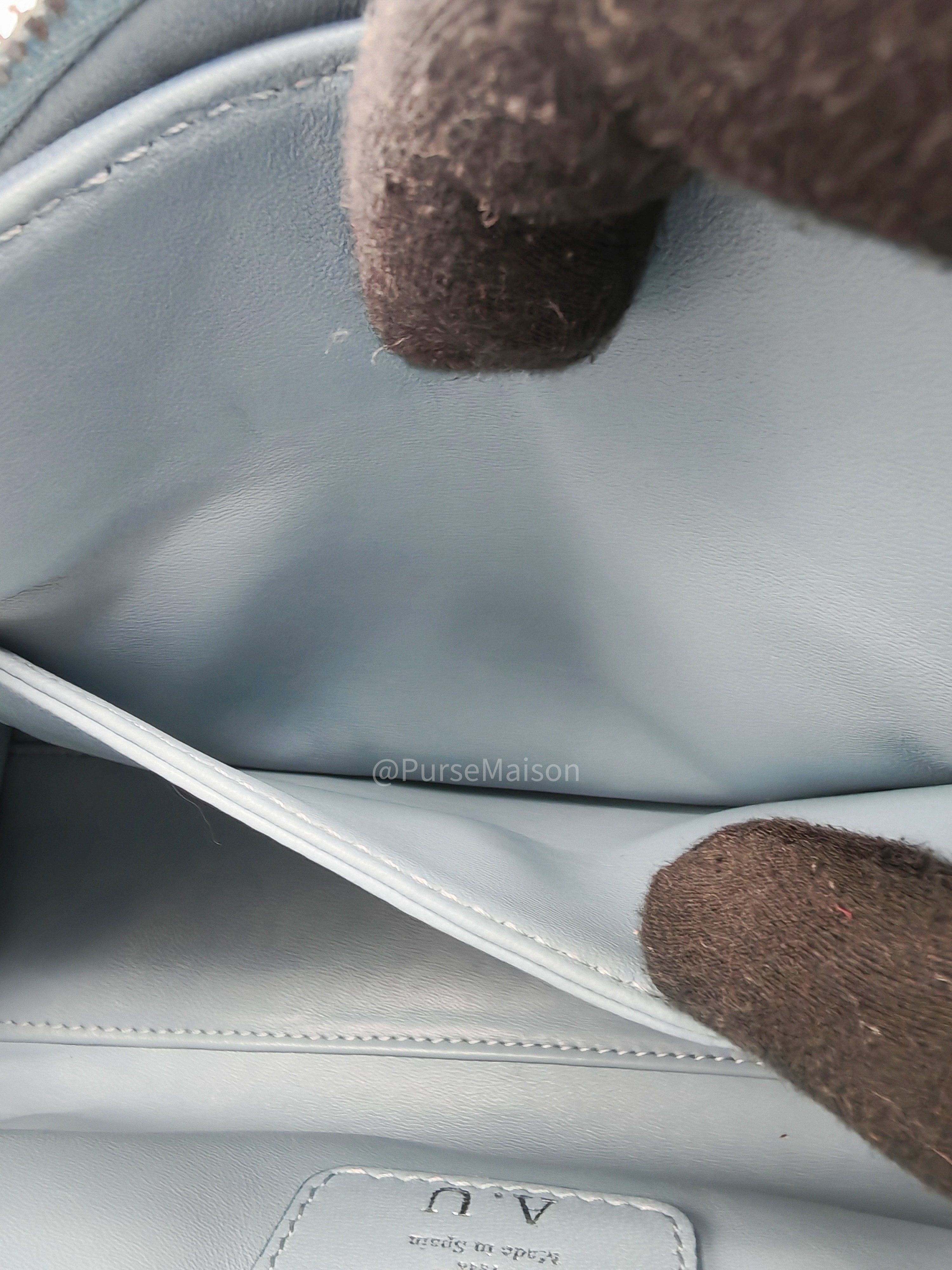 Loewe Amazon Small Stone Blue Soft Graine Calfskin Leather Shoulder Bag | Purse Maison Luxury Bags Shop
