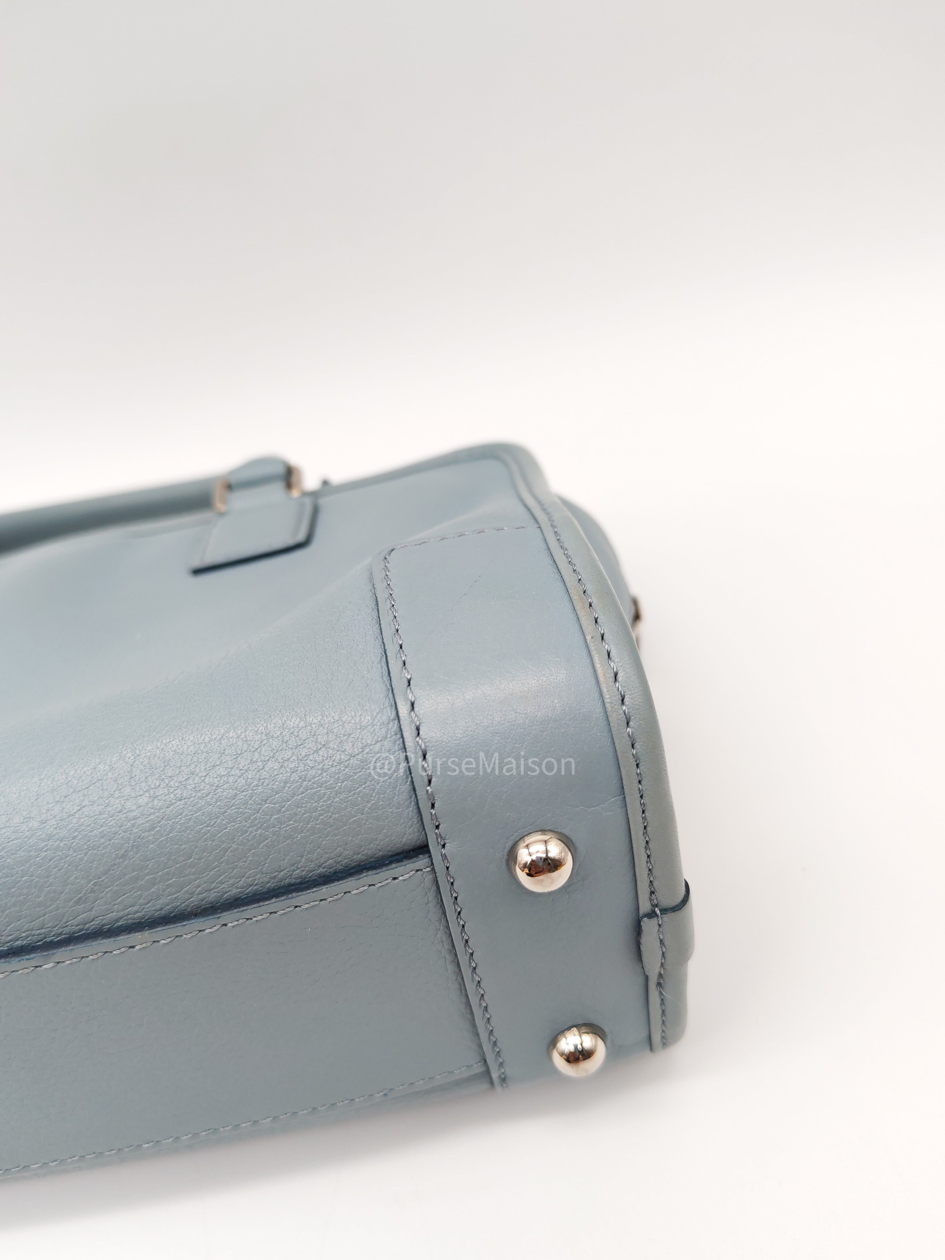Loewe Amazon Small Stone Blue Soft Graine Calfskin Leather Shoulder Bag | Purse Maison Luxury Bags Shop