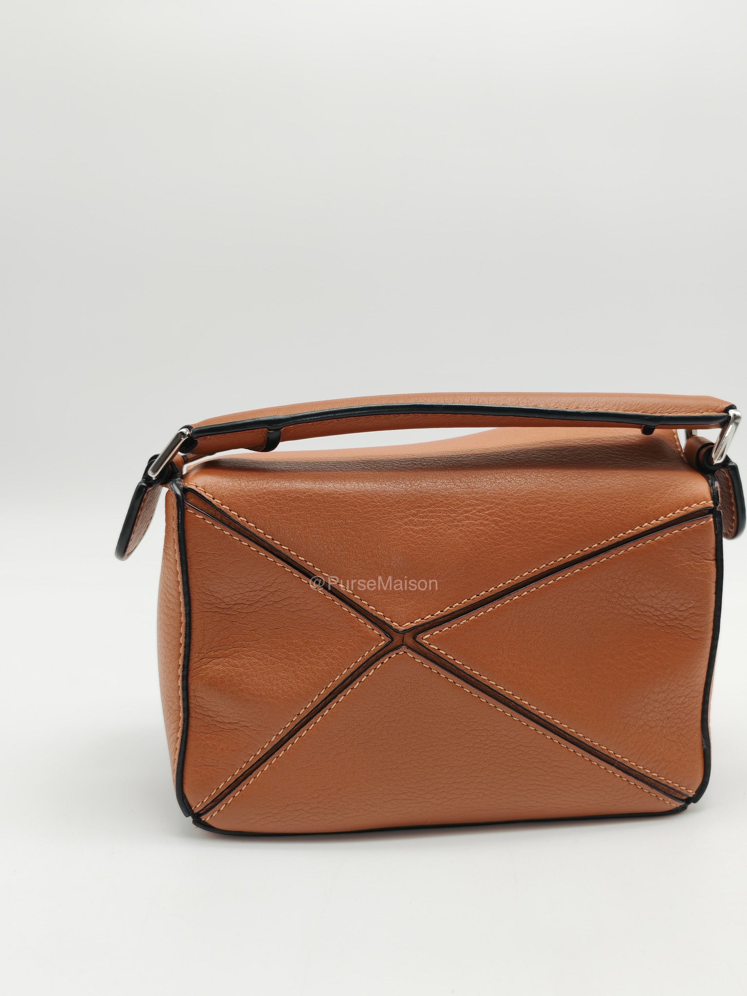 Loewe Bolso Puzzle Bag Mini in Tan Soft Grained Calfskin Silver Hardware(Old Version) | Purse Maison Luxury Bags Shop