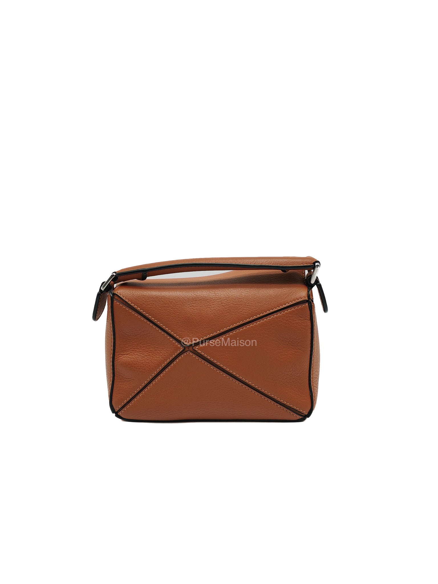 Loewe Bolso Puzzle Bag Mini in Tan Soft Grained Calfskin Silver Hardware(Old Version) | Purse Maison Luxury Bags Shop