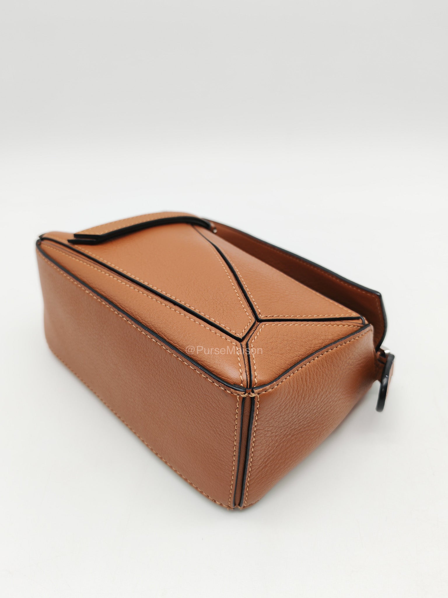 Loewe Bolso Puzzle Bag Mini in Tan Soft Grained Calfskin Silver Hardware(Old Version) | Purse Maison Luxury Bags Shop