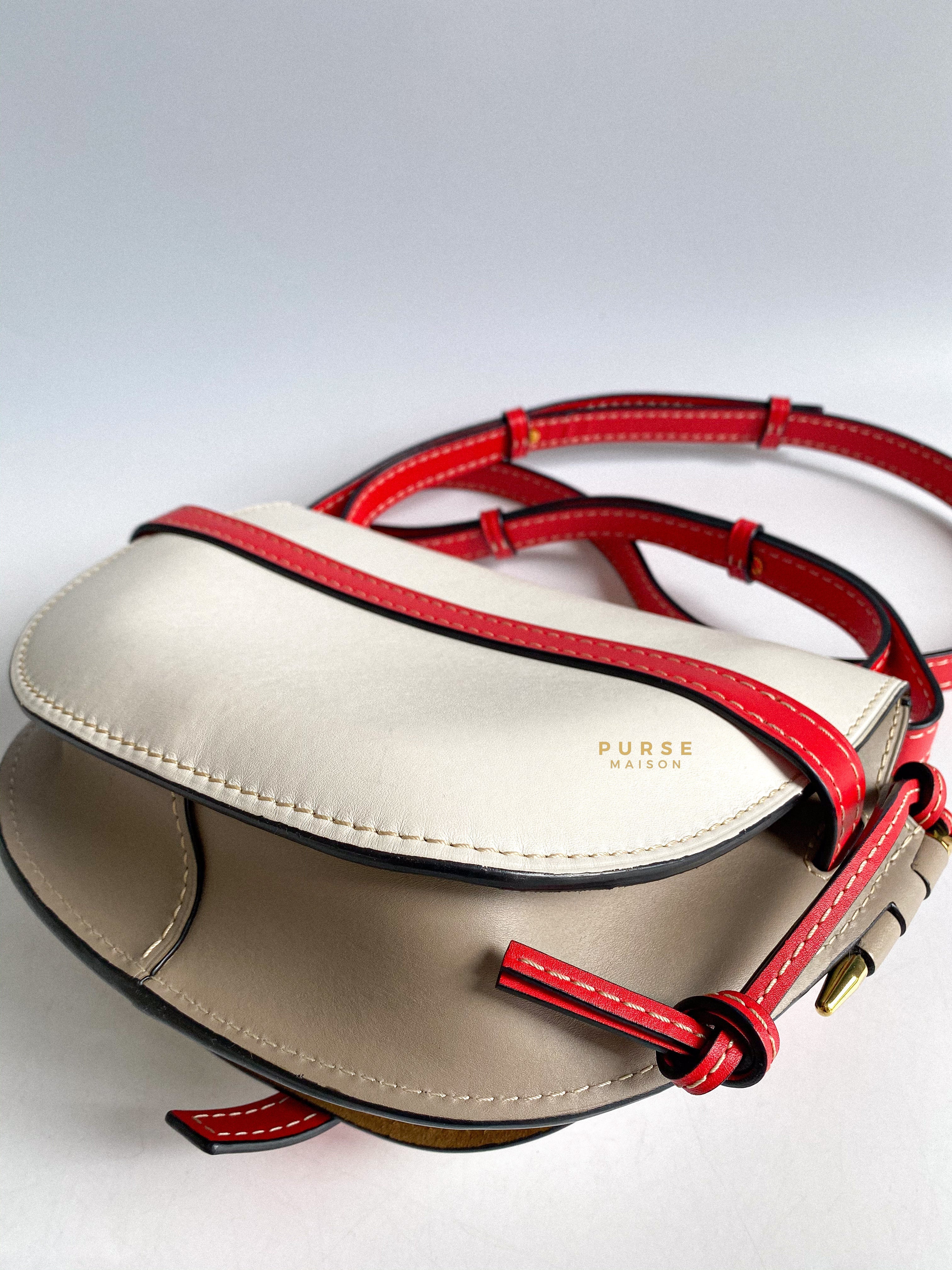 Loewe Gate Small in Red/White/Gray Leather