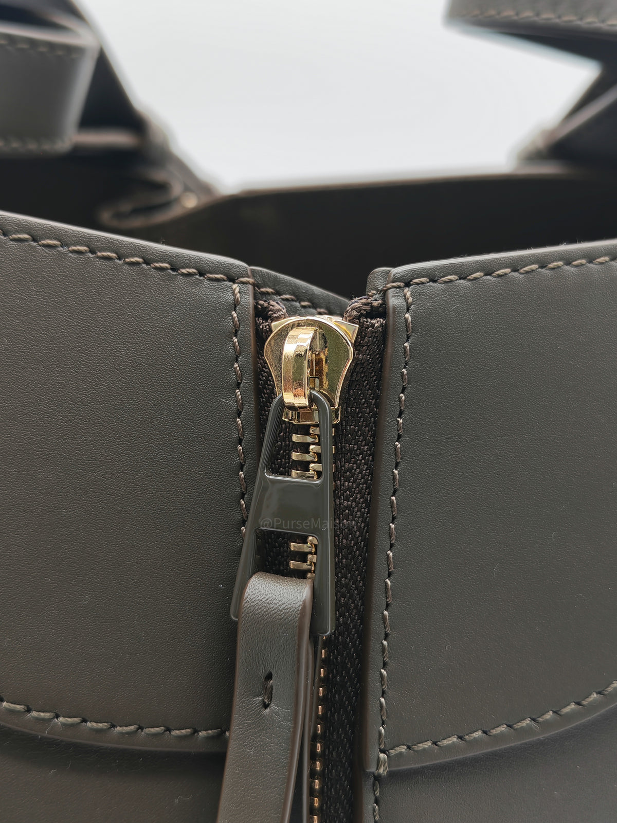 Loewe Hammock Compact Bag Small in Dark Oliver Green Calfskin Leather and Gold Hardware | Purse Maison Luxury Bags Shop
