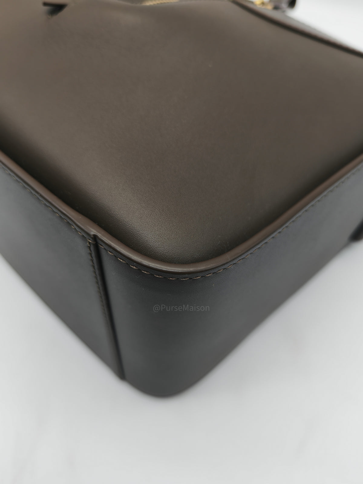 Loewe Hammock Compact Bag Small in Dark Oliver Green Calfskin Leather and Gold Hardware | Purse Maison Luxury Bags Shop