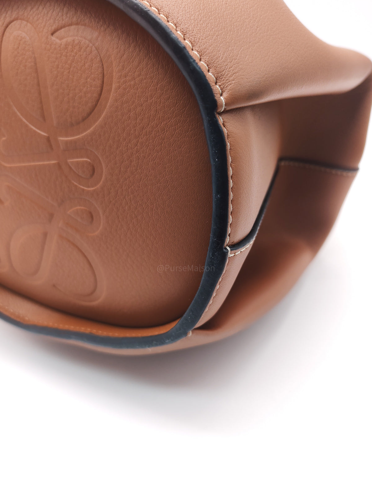 Loewe Large Elephant Bag in Tan Calfskin Leather Silver Hardware | Purse Maison Luxury Bags Shop