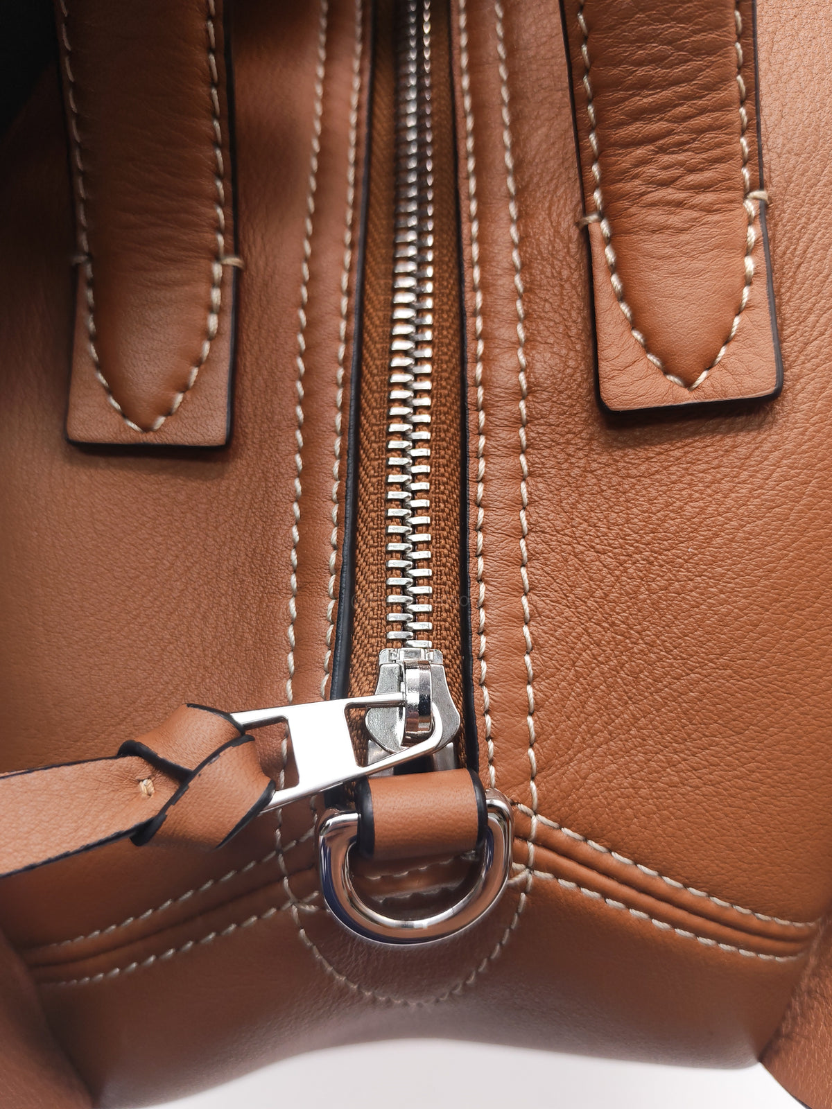 Loewe Large Elephant Bag in Tan Calfskin Leather Silver Hardware | Purse Maison Luxury Bags Shop
