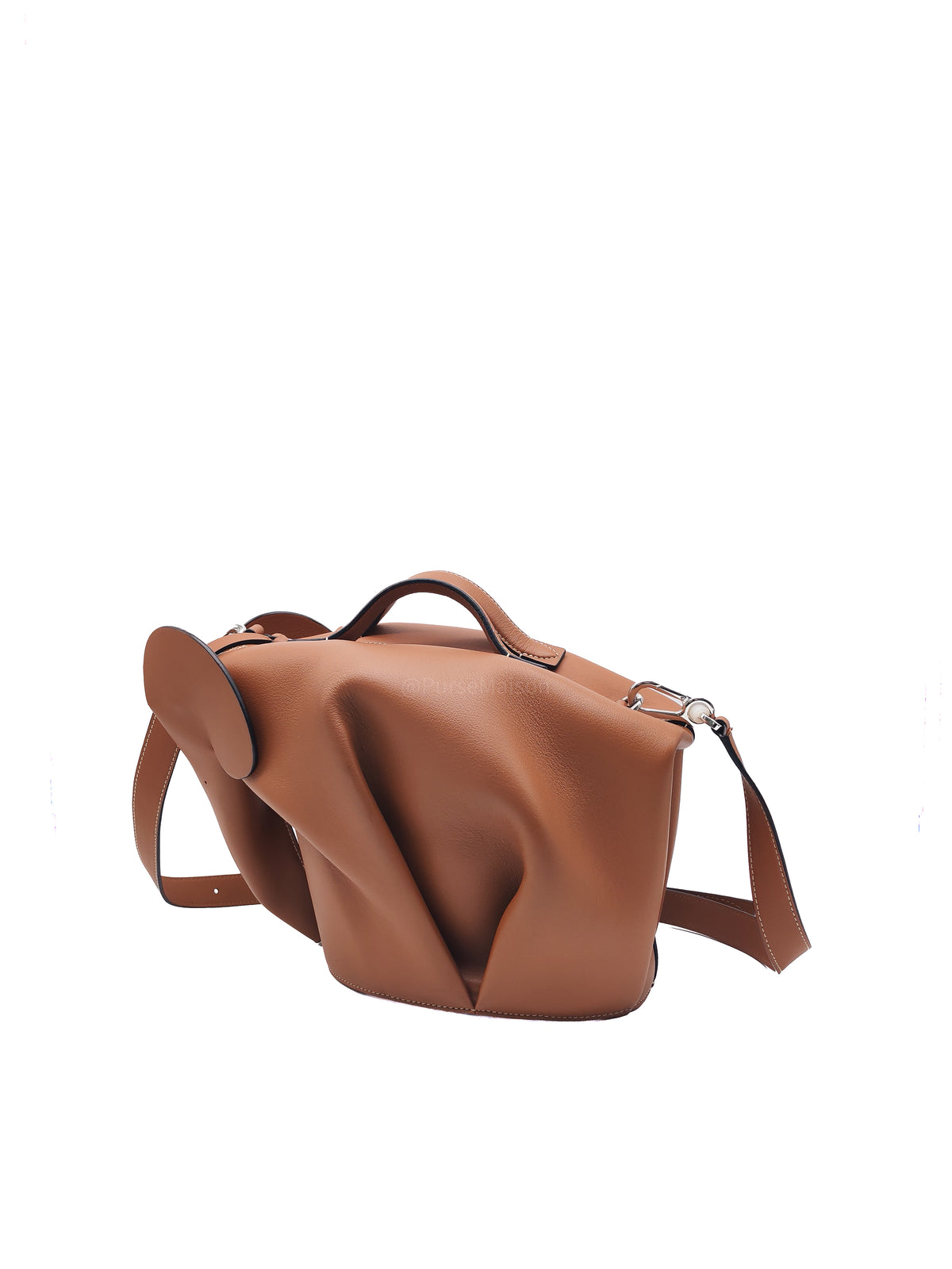 Loewe Large Elephant Bag in Tan Calfskin Leather Silver Hardware | Purse Maison Luxury Bags Shop