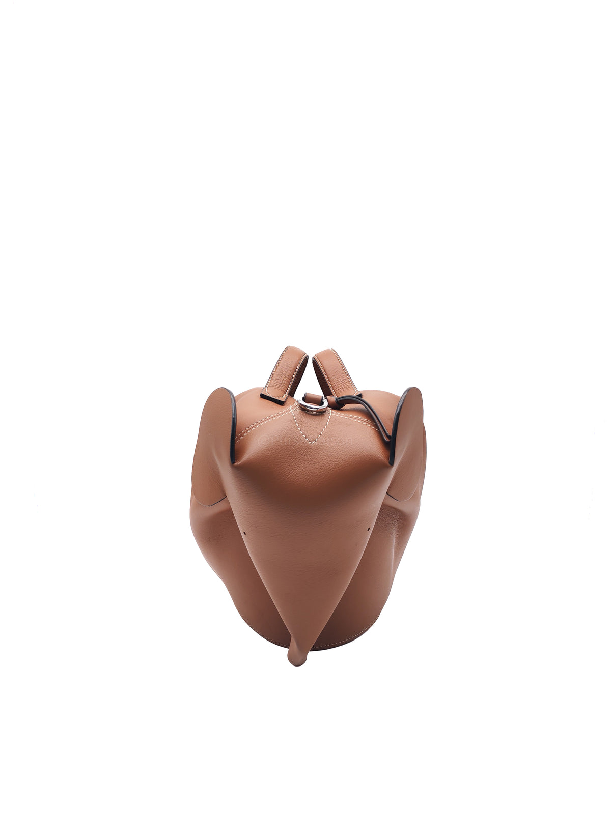 Loewe Large Elephant Bag in Tan Calfskin Leather Silver Hardware | Purse Maison Luxury Bags Shop