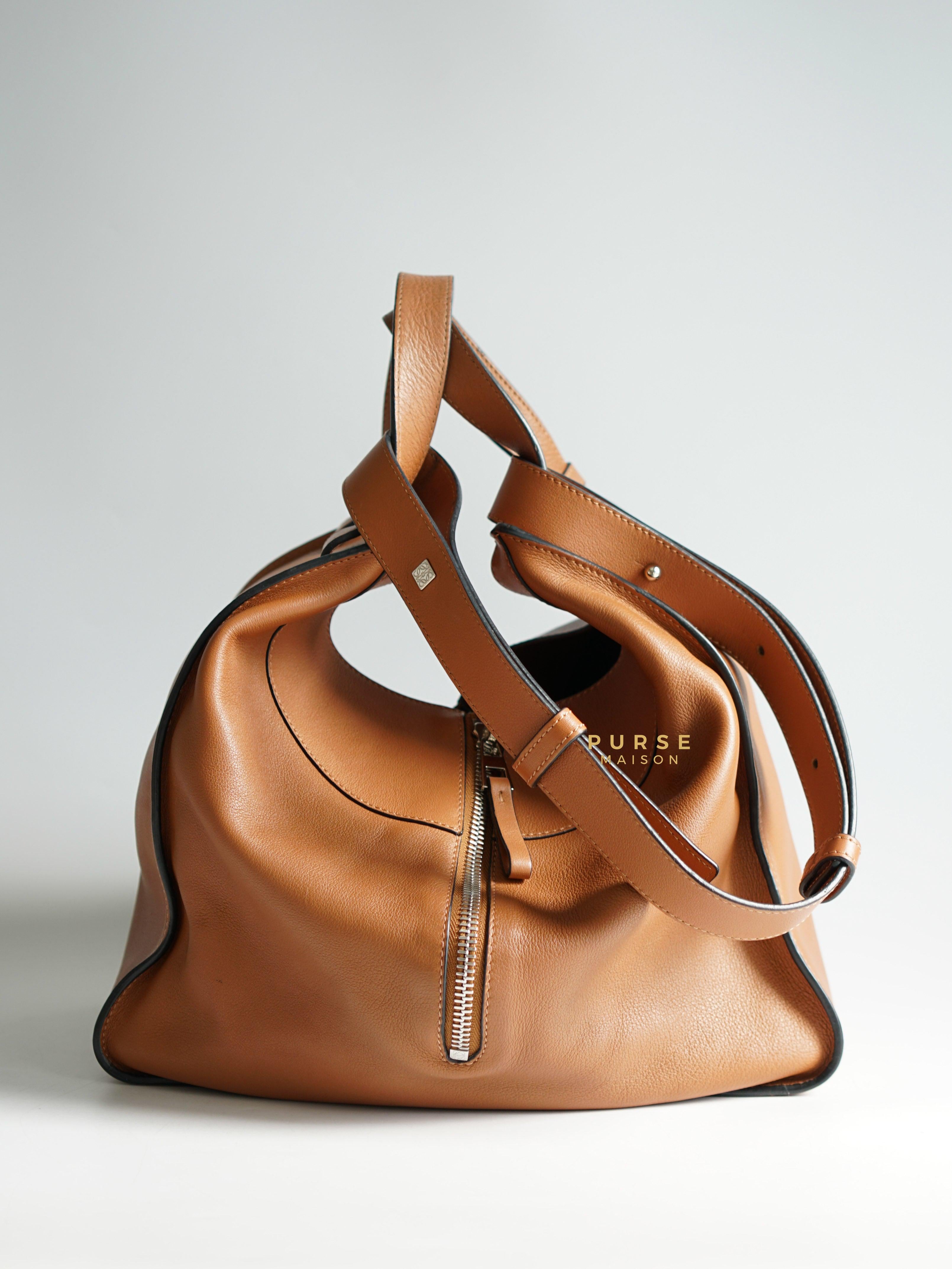 Loewe Large Hammock Bag Brown Soft Grained Calfskin | Purse Maison Luxury Bags Shop