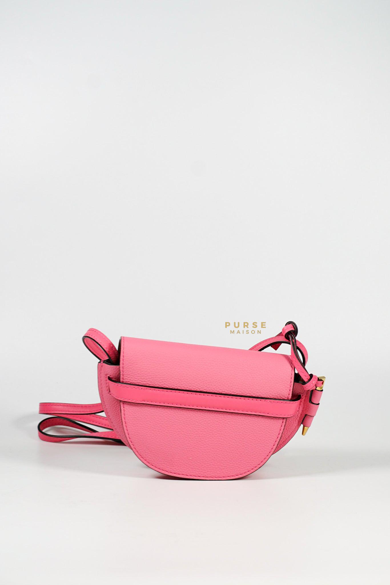 Loewe Mini Gate Cherry Pink Leather Cross Body Bag