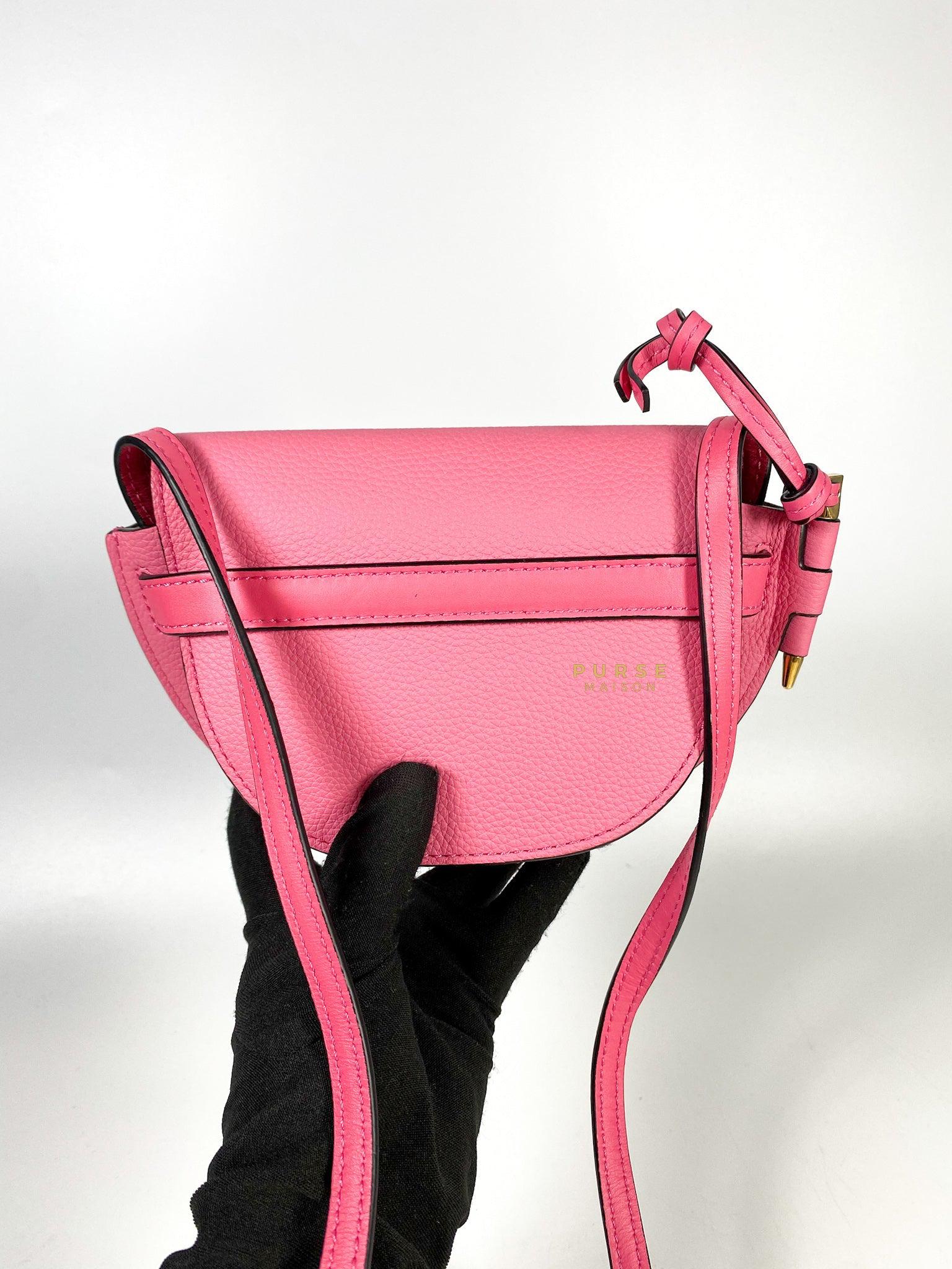 Loewe Mini Gate Cherry Pink Leather Cross Body Bag