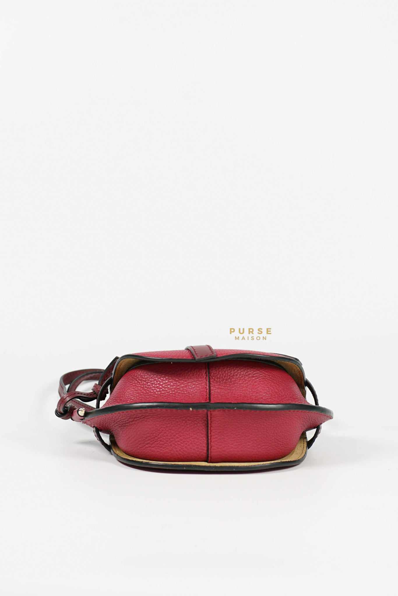 Loewe Mini Gate Raspberry Wine Leather Cross Body Bag