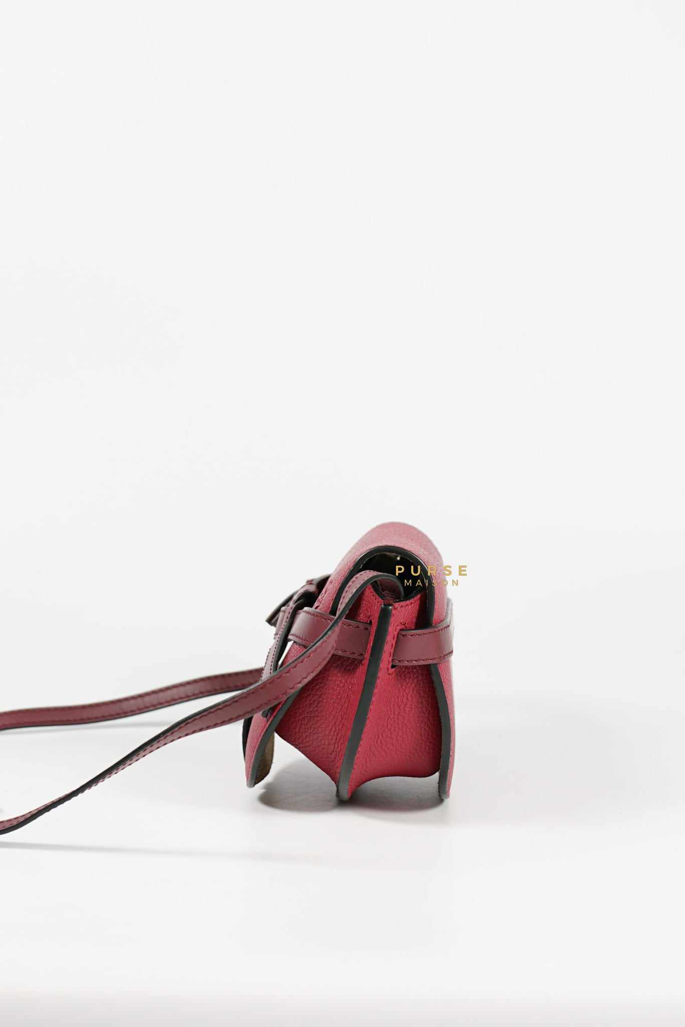 Loewe Mini Gate Raspberry Wine Leather Cross Body Bag