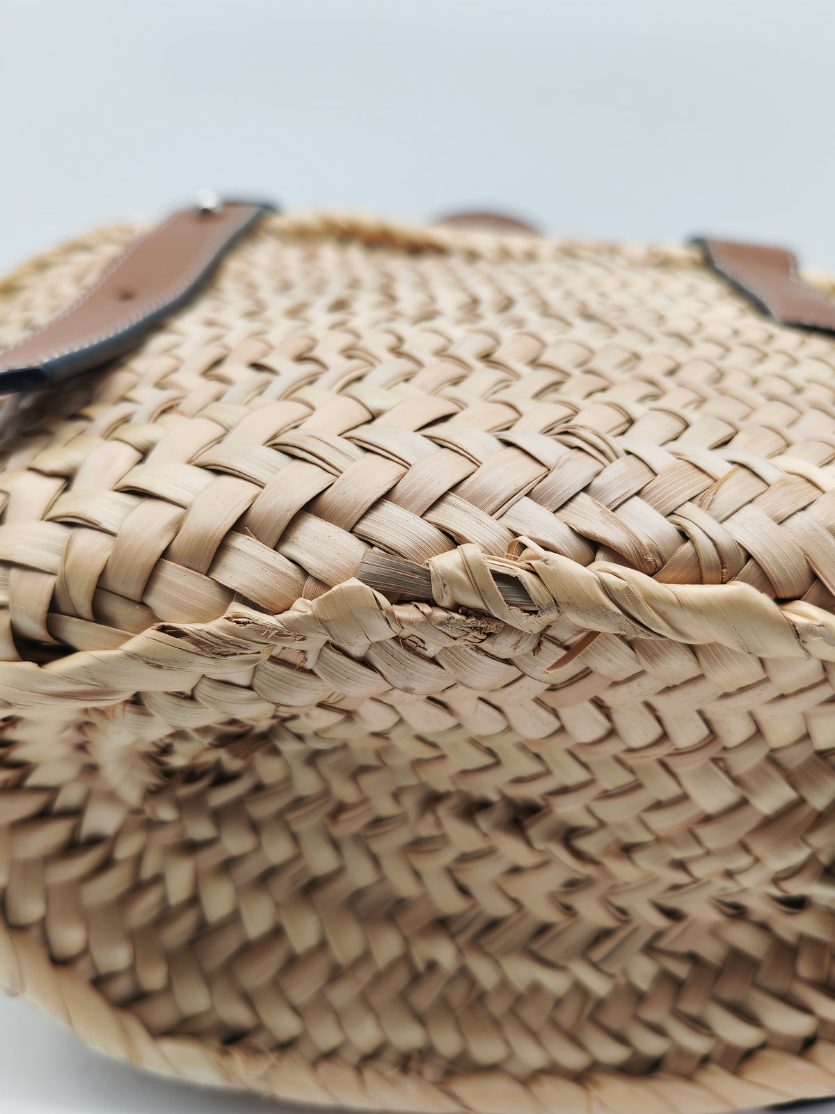 Loewe Palm Leaf & Brown Leather Small Basket Bag | Purse Maison Luxury Bags Shop