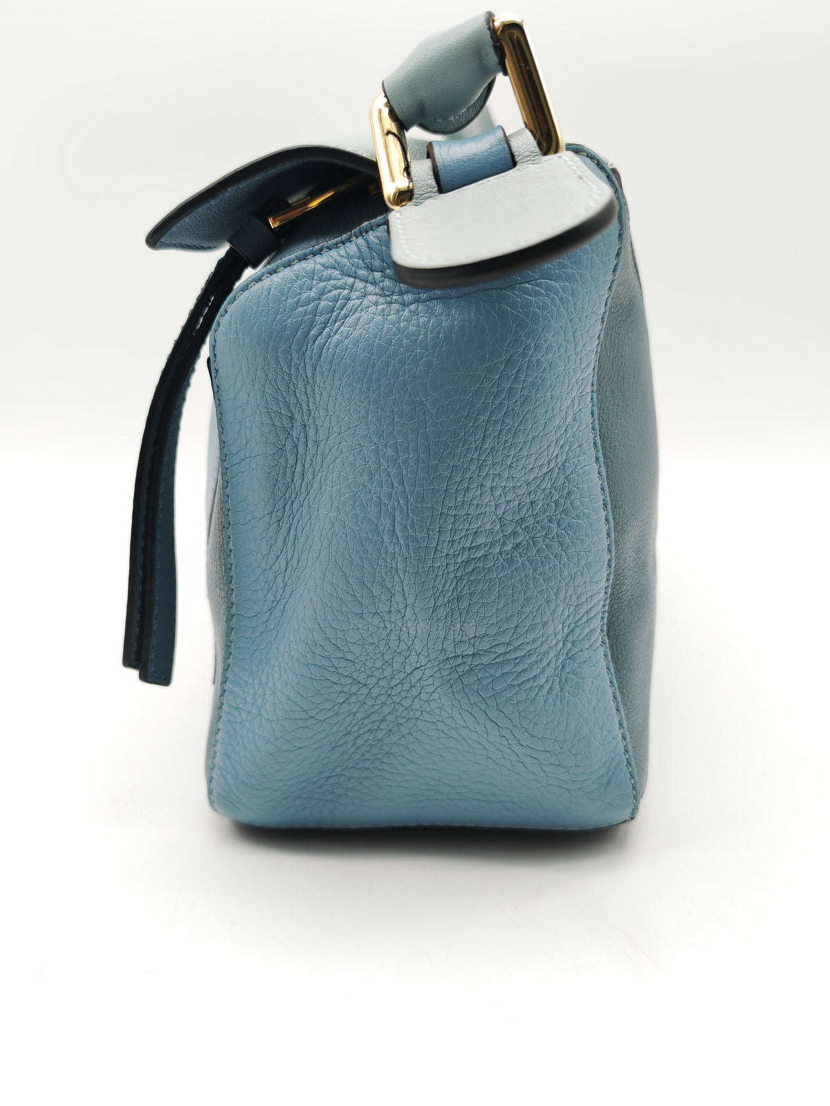 Loewe Puzzle Bag Medium in Tricolor Blue Calfskin Leather and Light Gold Hardware | Purse Maison Luxury Bags Shop