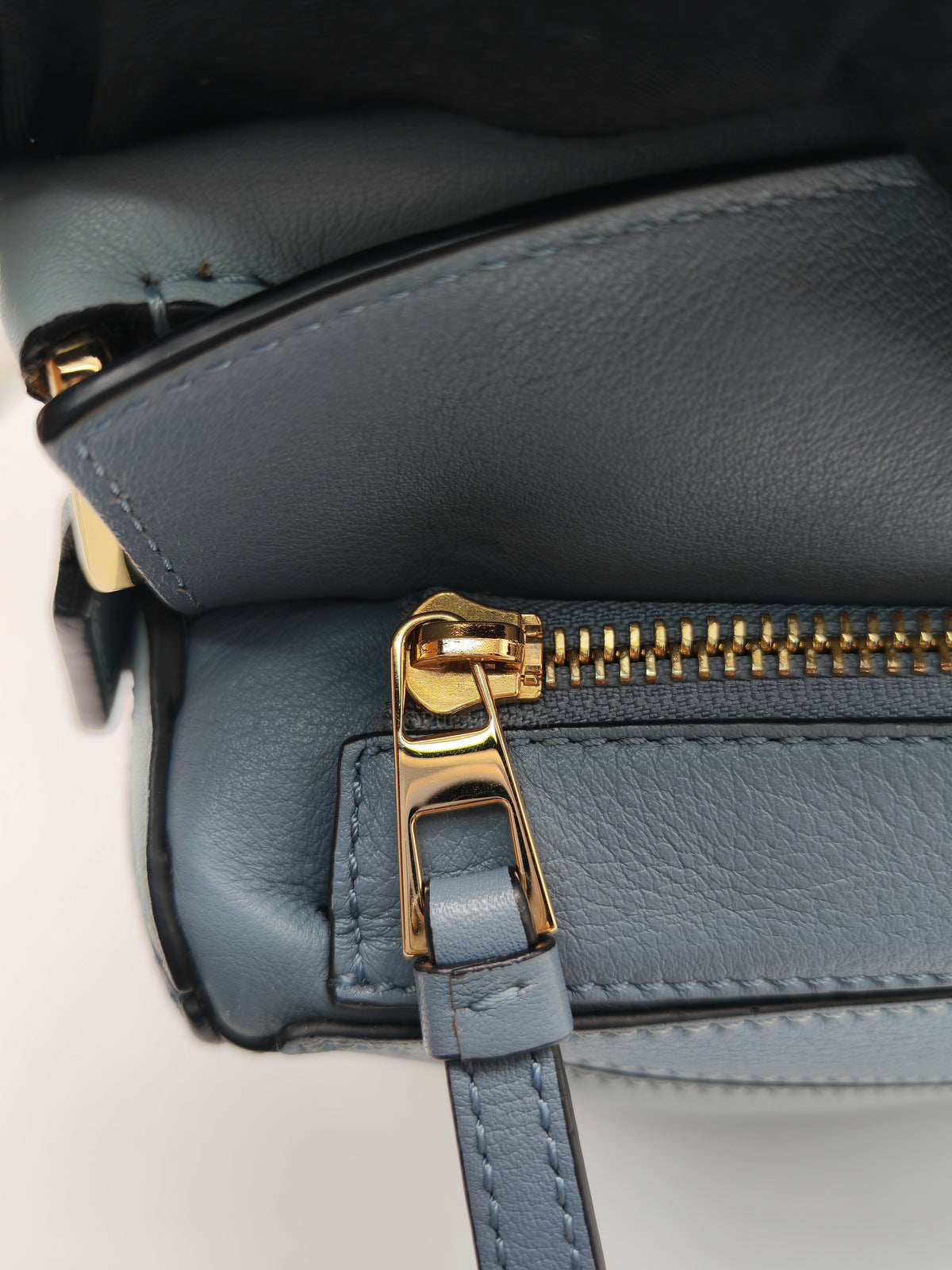 Loewe Puzzle Bag Medium in Tricolor Blue Calfskin Leather and Light Gold Hardware | Purse Maison Luxury Bags Shop