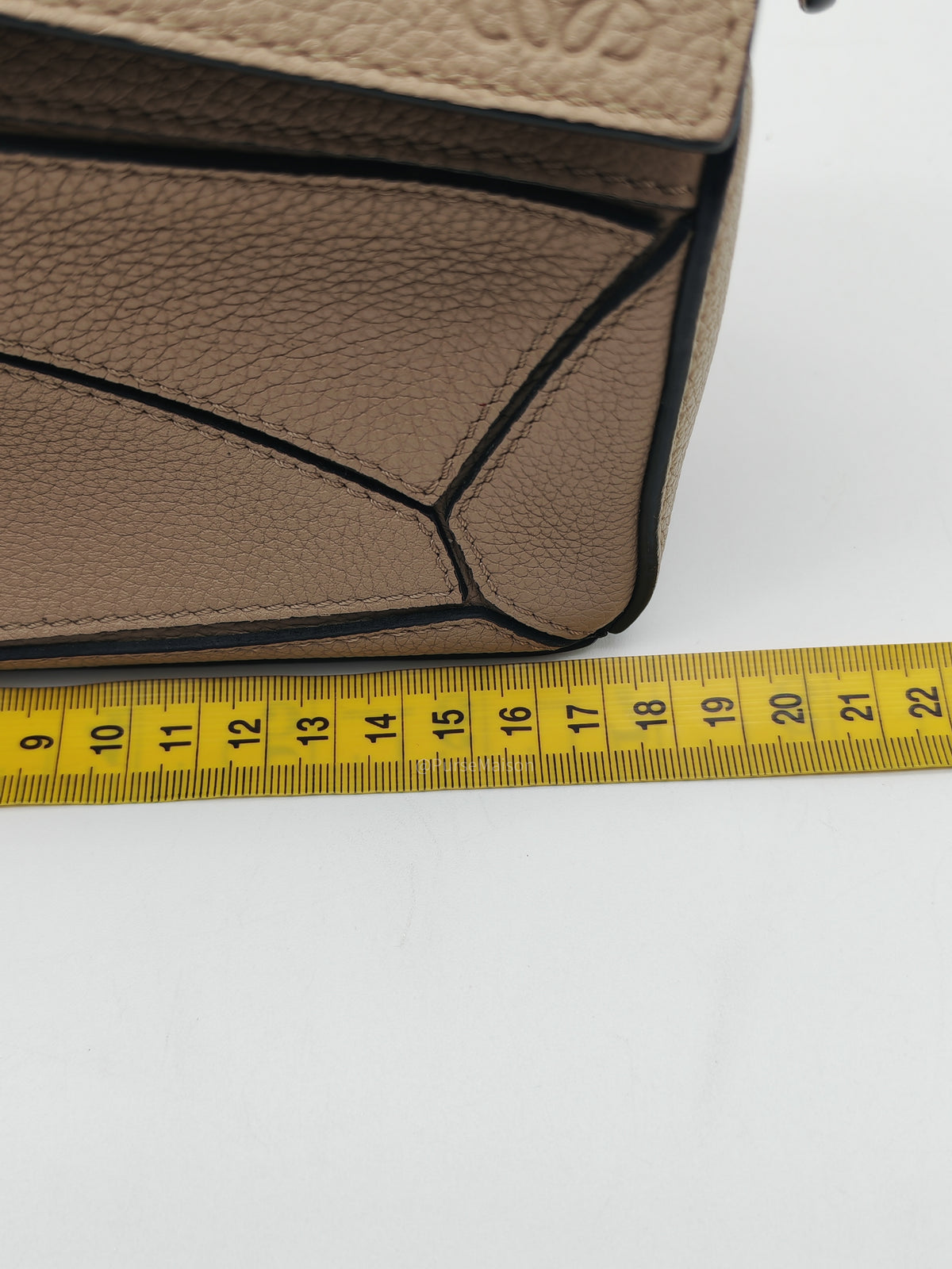 Loewe Puzzle Bag Mini in Taupe Calfskin Leather and Gold Hardware | Purse Maison Luxury Bags Shop