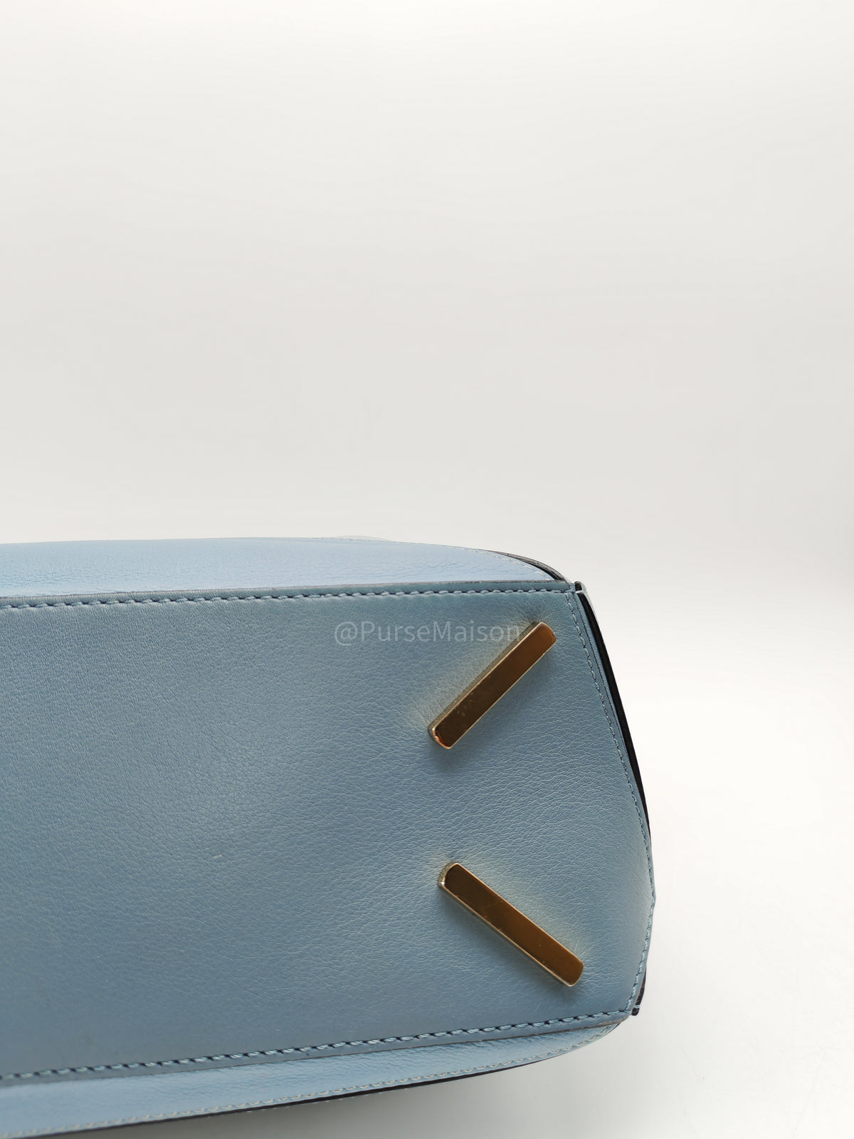 Loewe Puzzle Bag Small in Multi-tone Blue/Aqua Colorway Calfskin Leather and Gold Hardware | Purse Maison Luxury Bags Shop