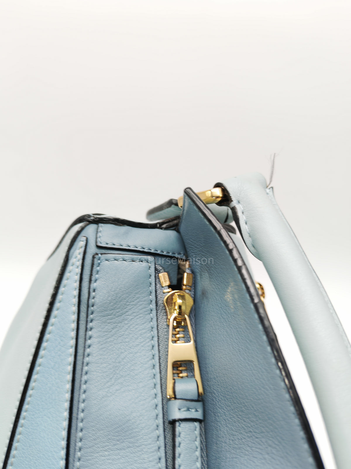 Loewe Puzzle Bag Small in Multi-tone Blue/Aqua Colorway Calfskin Leather and Gold Hardware | Purse Maison Luxury Bags Shop