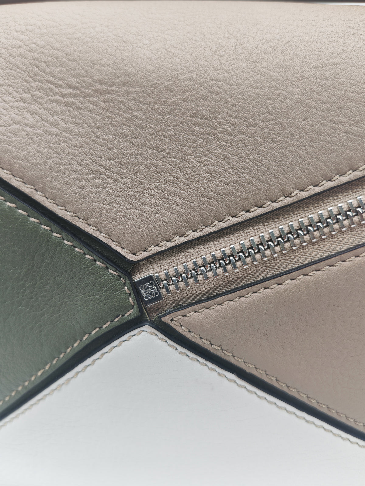 Loewe Puzzle Bag Small in Tricolor Calfskin Leather and Silver Hardware | Purse Maison Luxury Bags Shop