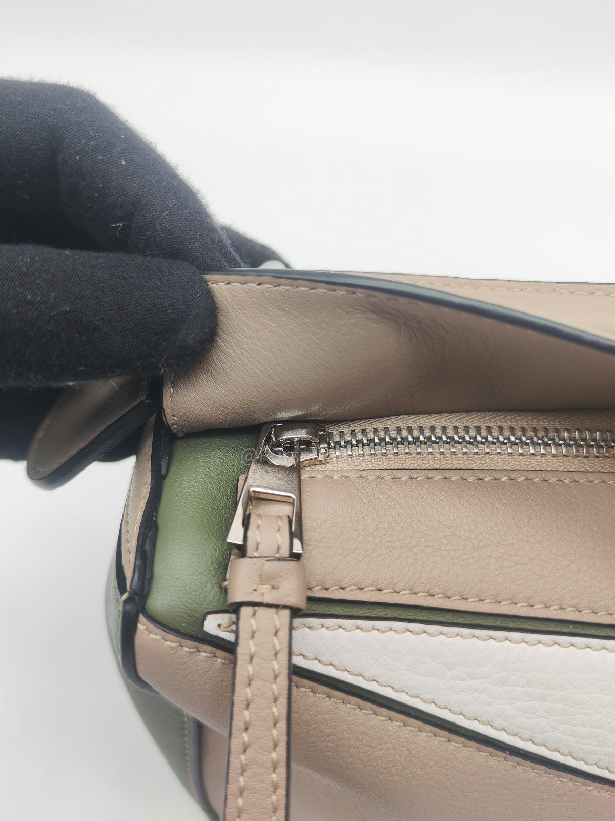 Loewe Puzzle Bag Small in Tricolor Calfskin Leather and Silver Hardware | Purse Maison Luxury Bags Shop