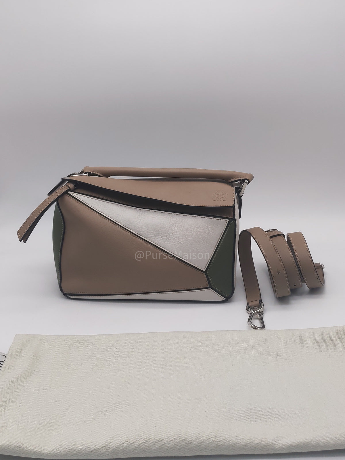 Loewe Puzzle Bag Small in Tricolor Calfskin Leather and Silver Hardware | Purse Maison Luxury Bags Shop