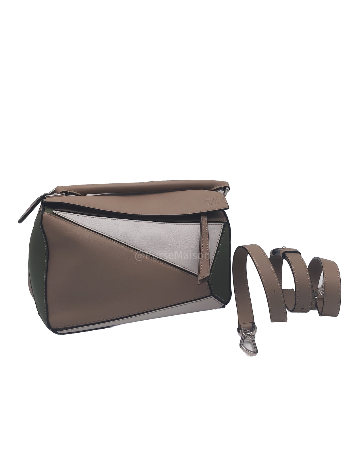 Loewe Puzzle Bag Small in Tricolor Calfskin Leather and Silver Hardware | Purse Maison Luxury Bags Shop