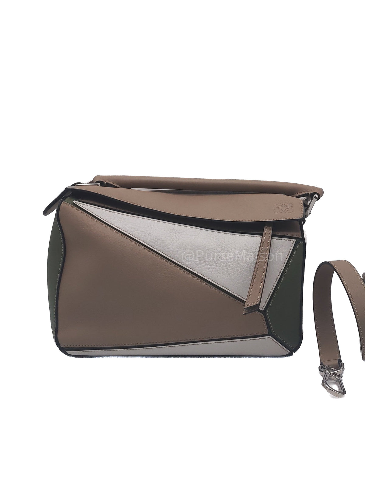 Loewe Puzzle Bag Small in Tricolor Calfskin Leather and Silver Hardware | Purse Maison Luxury Bags Shop