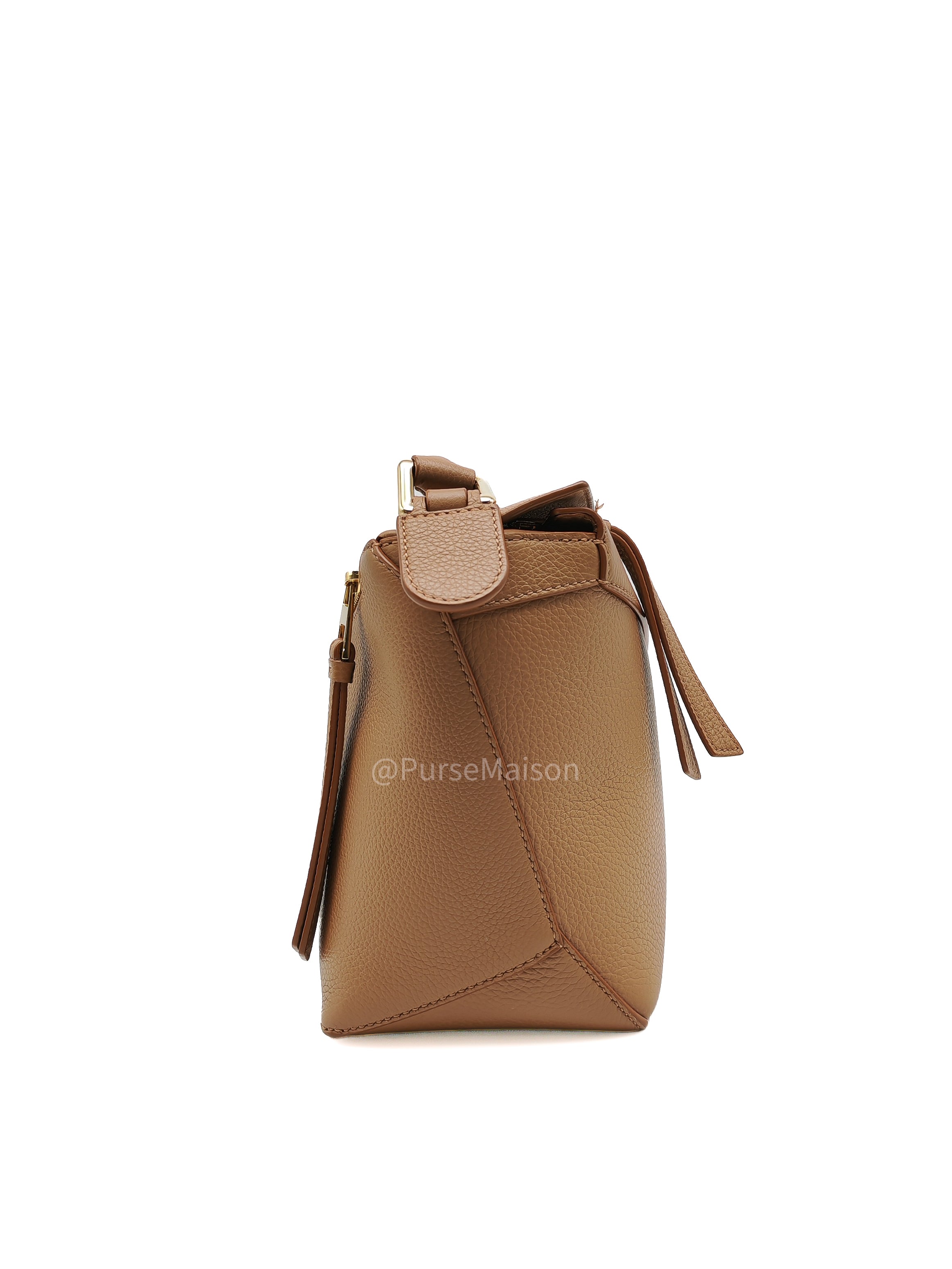 Loewe Puzzle Edge Small in Toffee Grained Calfskin Leather Shoulder Bag | Purse Maison Luxury Bags Shop